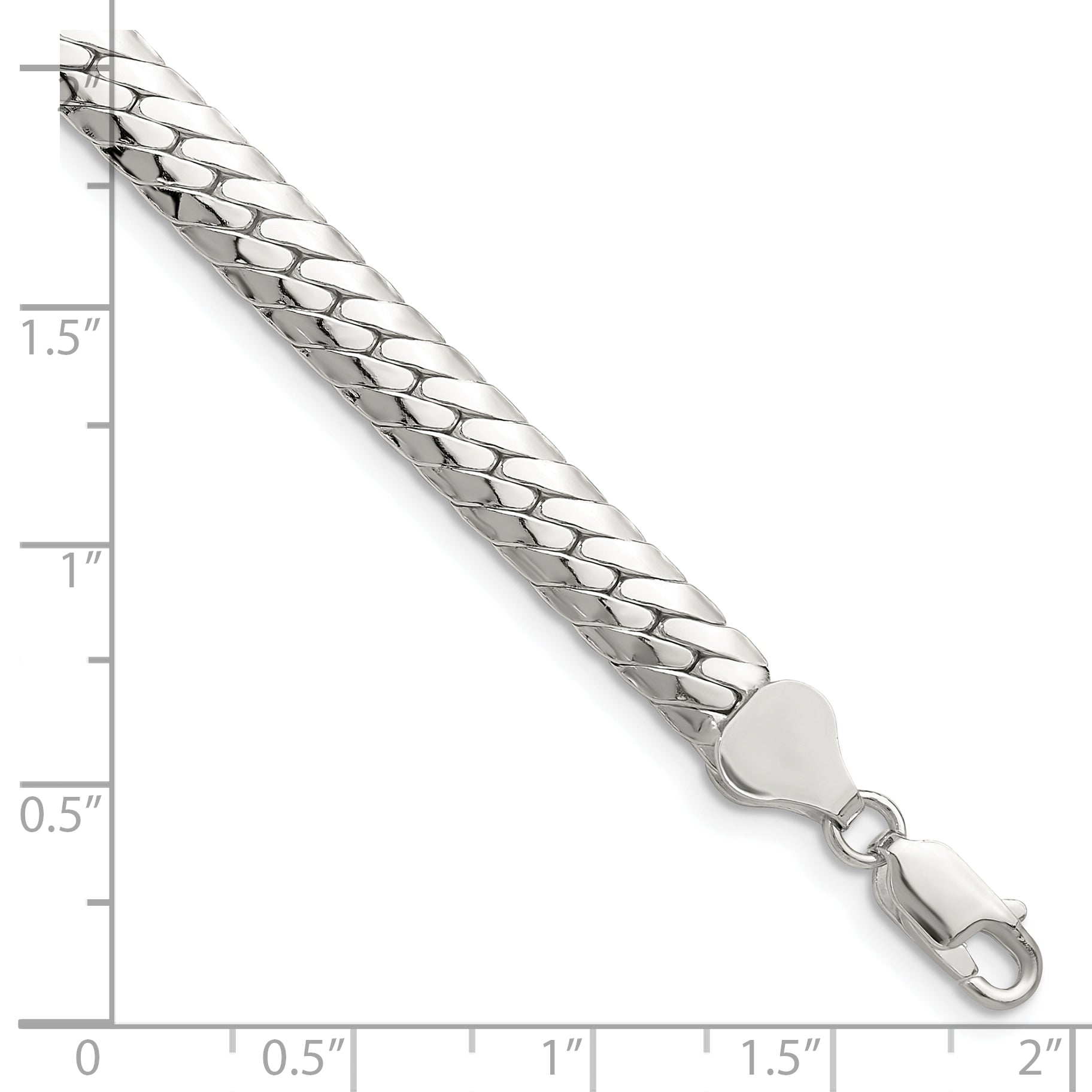 Sterling Silver Polished 6.25mm Double Oval Flat Chain