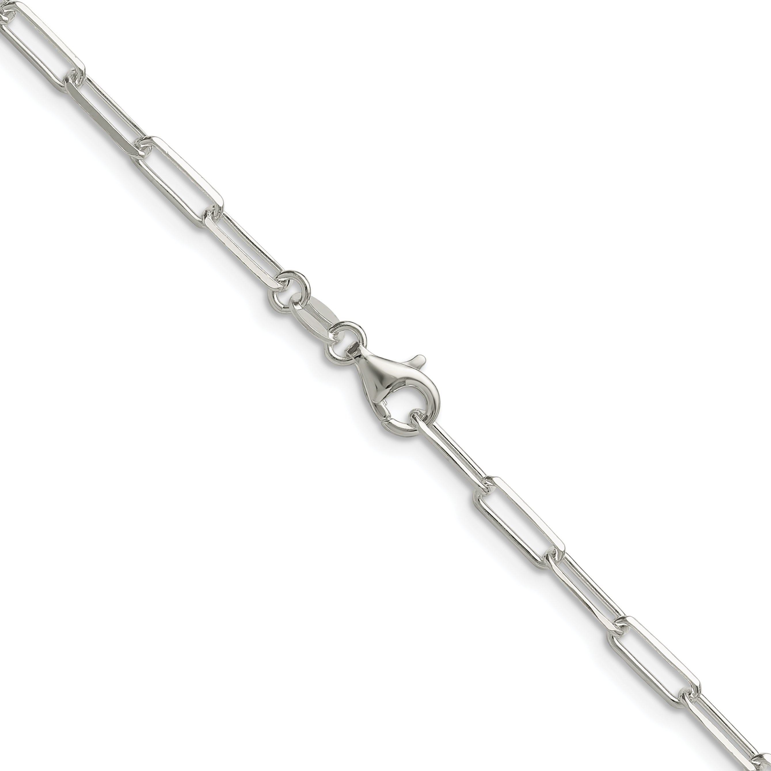 Sterling Silver 3.1mm Diamond-Cut Paperclip Chain