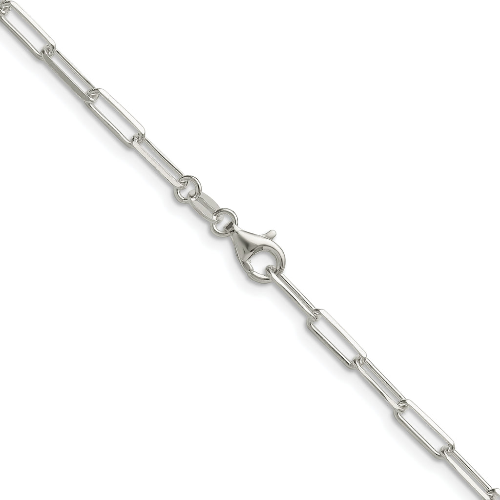 Sterling Silver Diamond-Cut Paperclip Chain Necklace 3.1mm