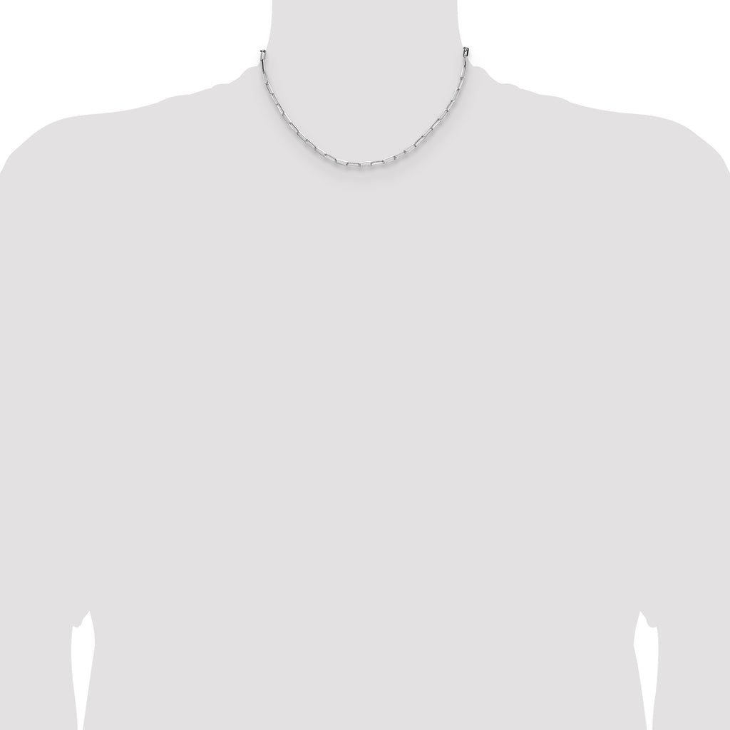 Sterling Silver Diamond-Cut Paperclip Chain Necklace 3.1mm