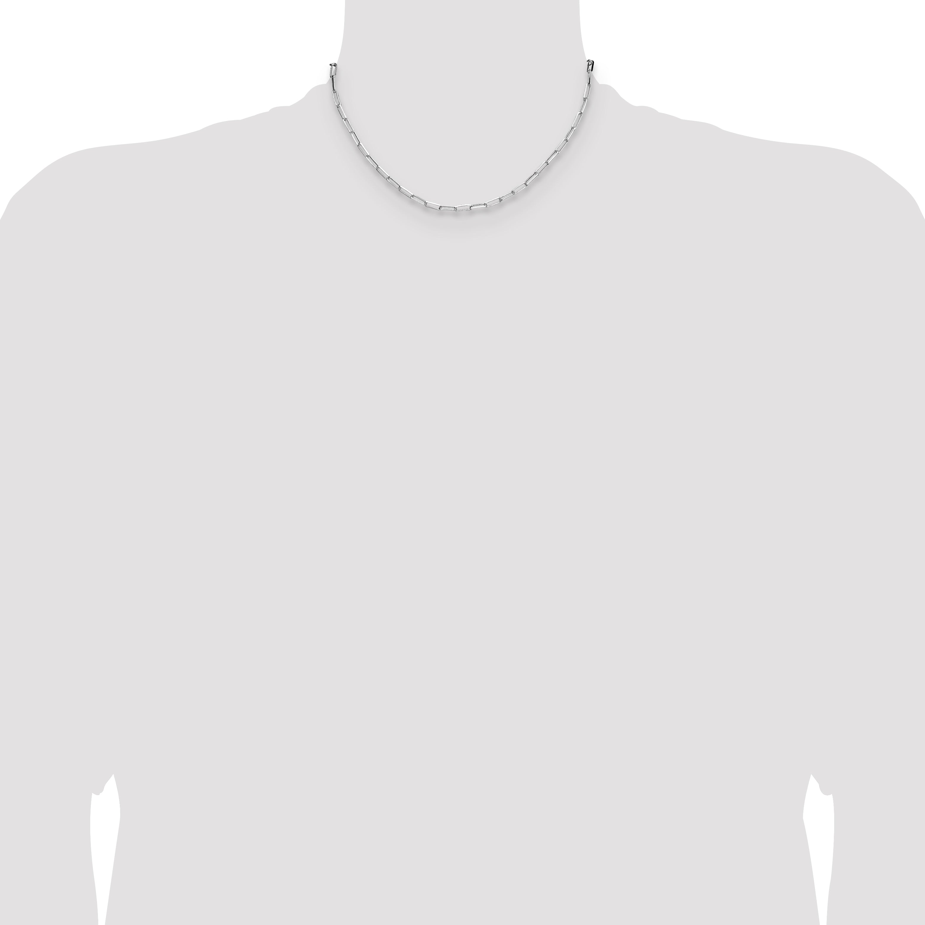 Sterling Silver Diamond-Cut Paperclip Chain Necklace 3.1mm