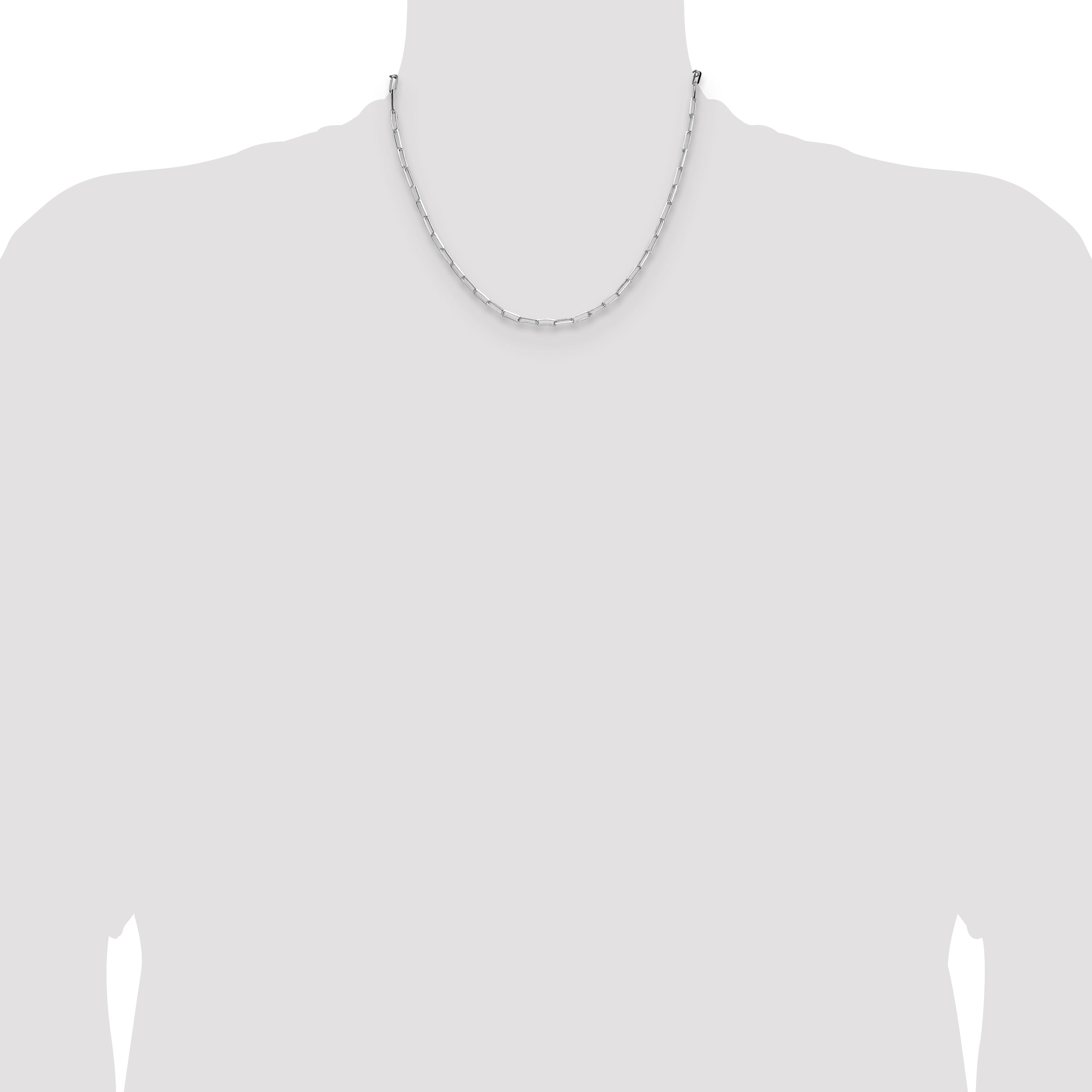 Sterling Silver 3.1mm Diamond-Cut Paperclip Chain