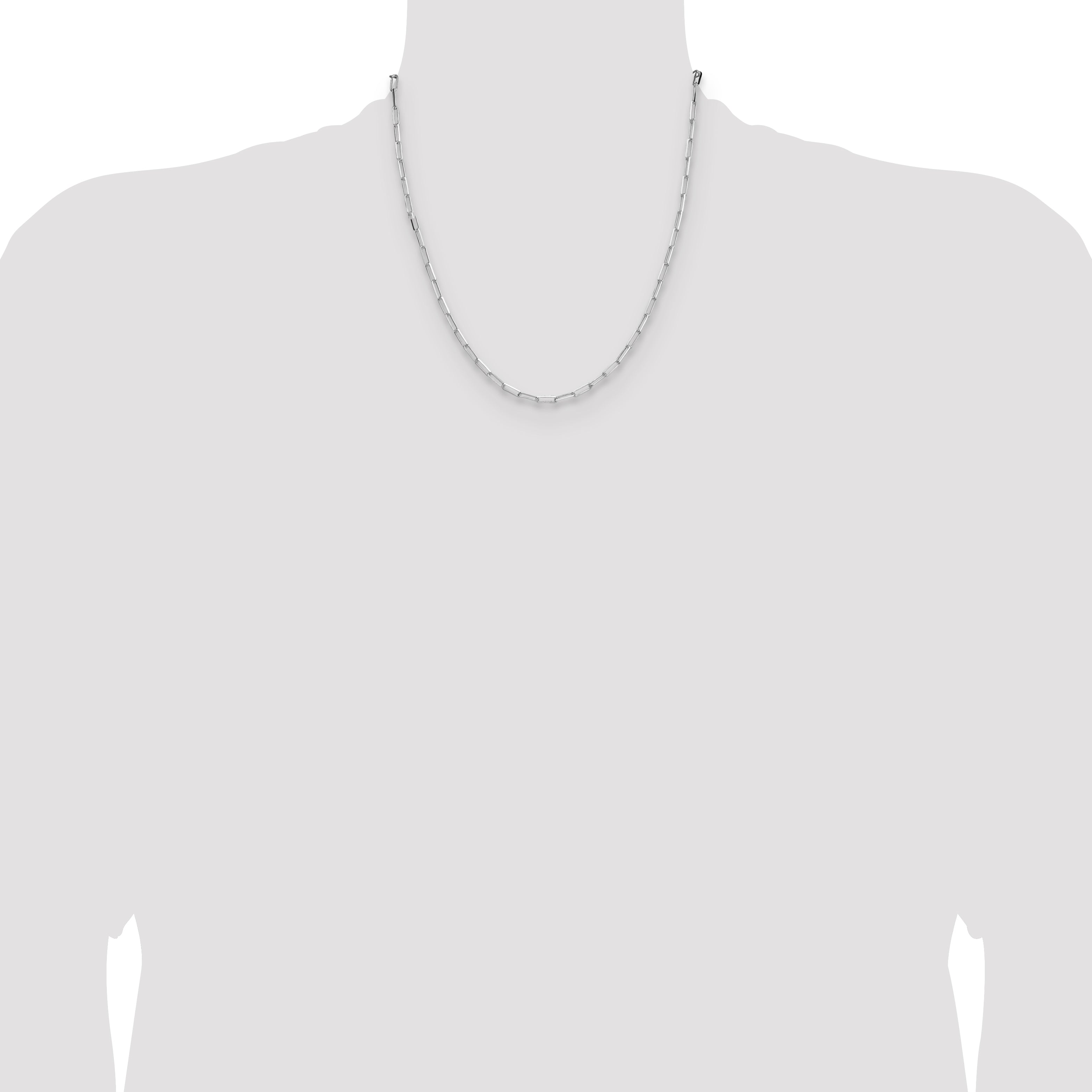 Sterling Silver 3.1mm Diamond-Cut Paperclip Chain