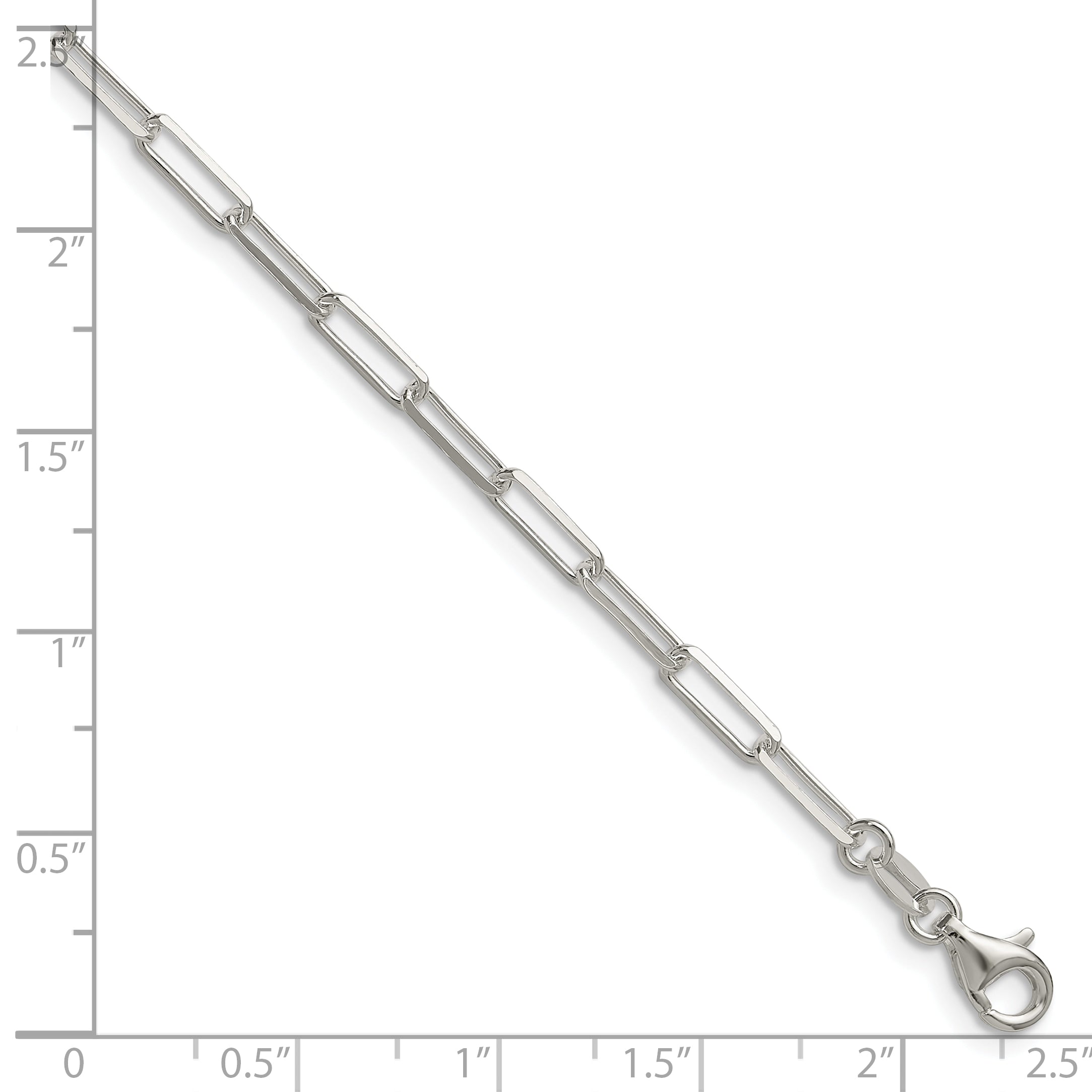 Sterling Silver 3.1mm D/C Paperclip Chain