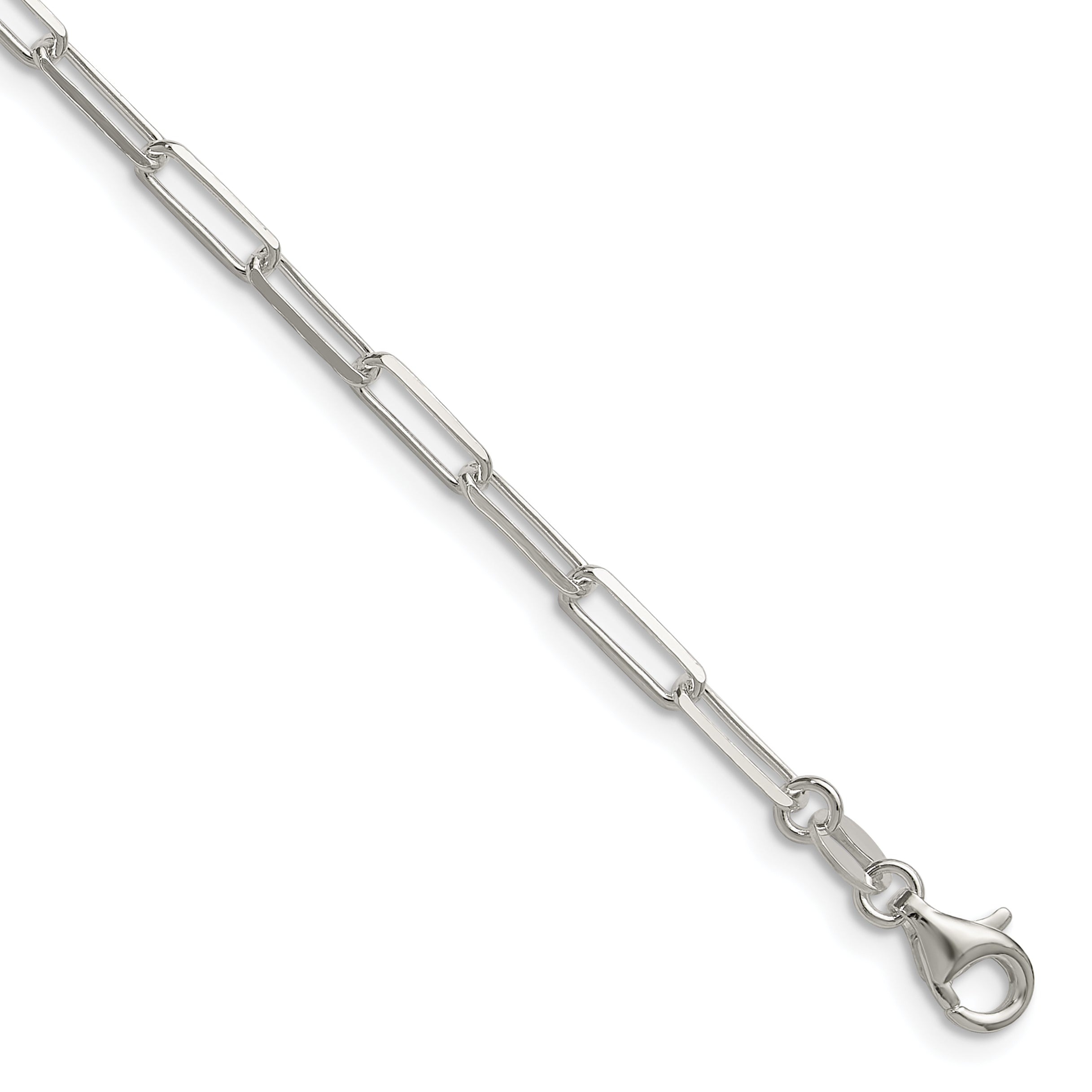 Sterling Silver Diamond-Cut Paperclip Chain Necklace 3.1mm