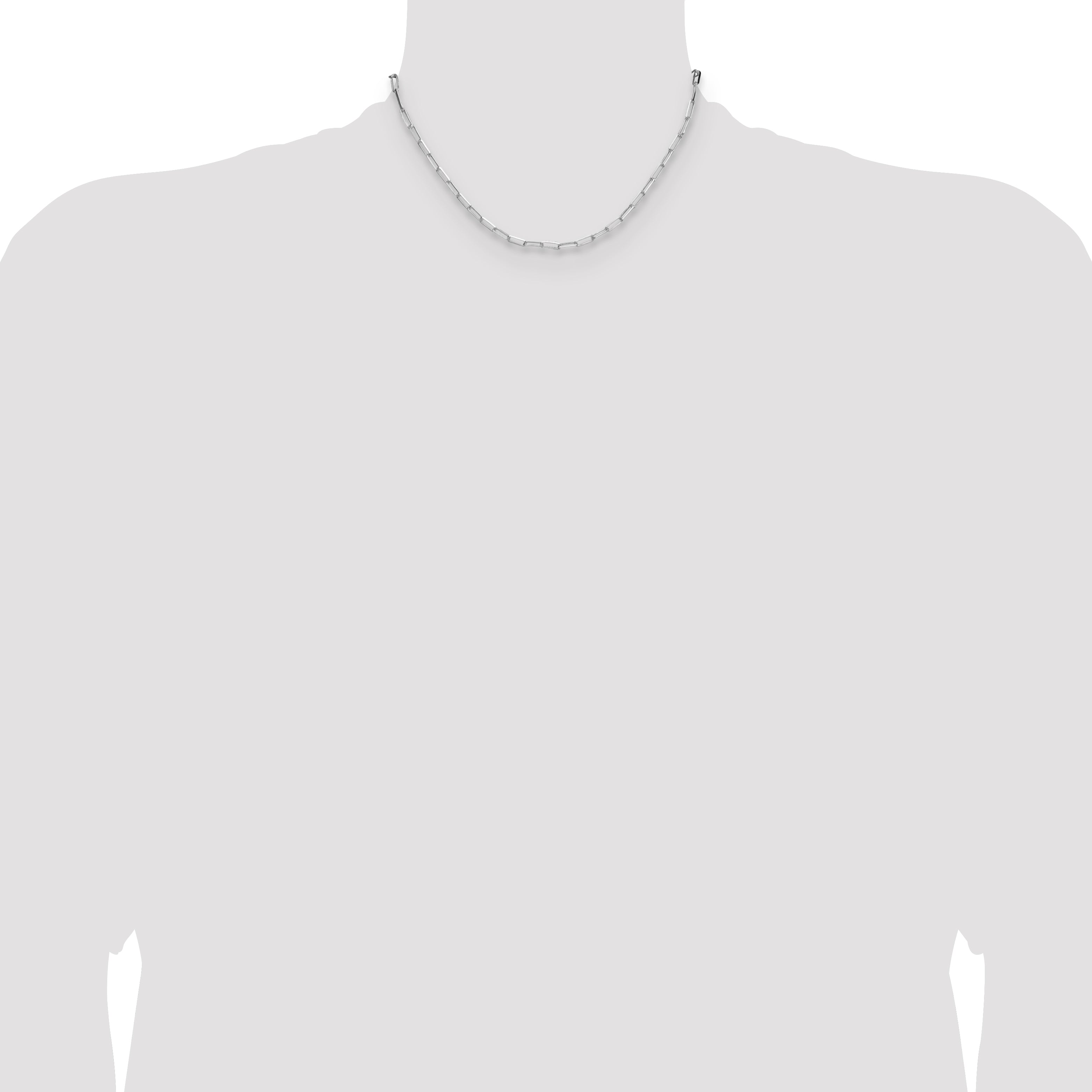 Sterling Silver Rhodium-plated 3.1mm Diamond-Cut Paperclip Chain
