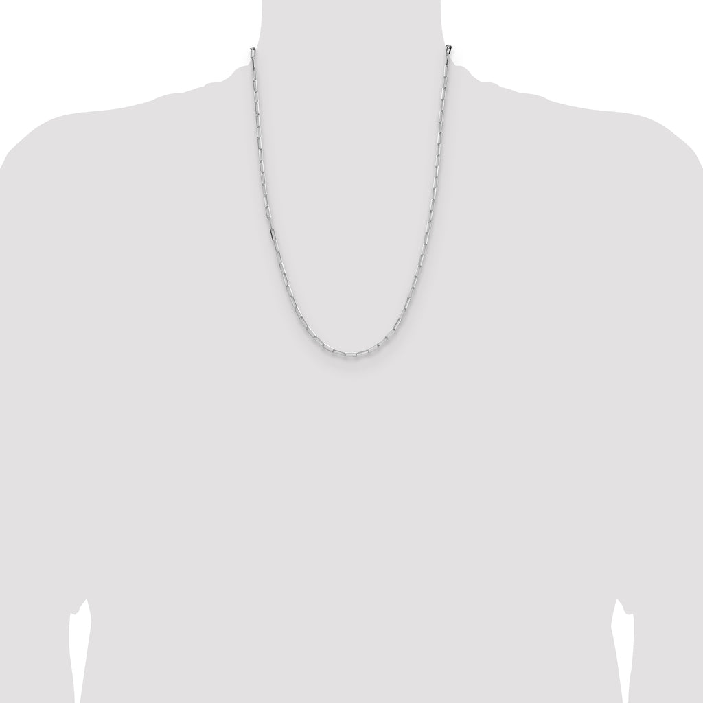 Sterling Silver Rhodium-plated 3.1mm D/C Paperclip Chain