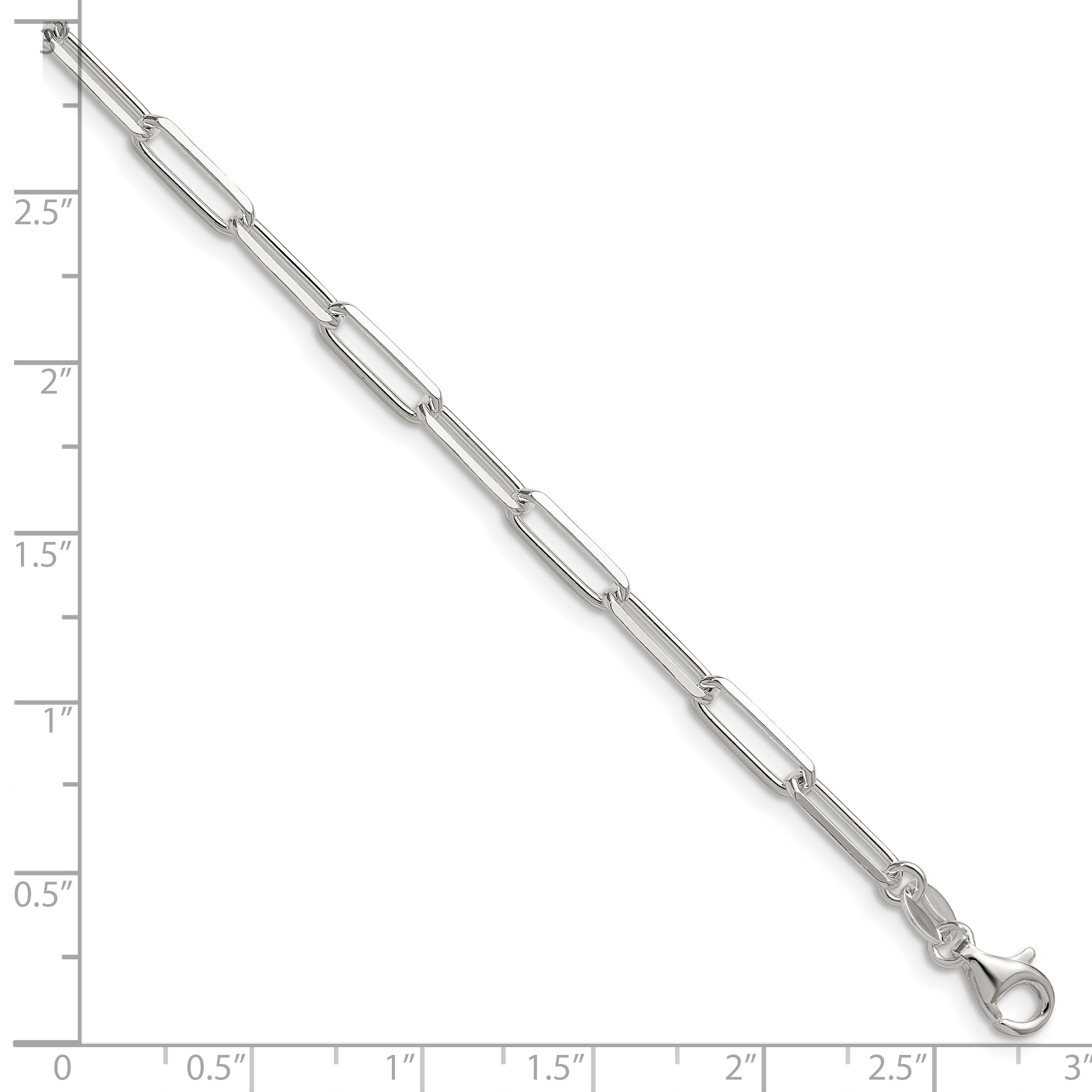 Diamond-Cut Paperclip Chain Bracelet in Sterling Silver Secondary image