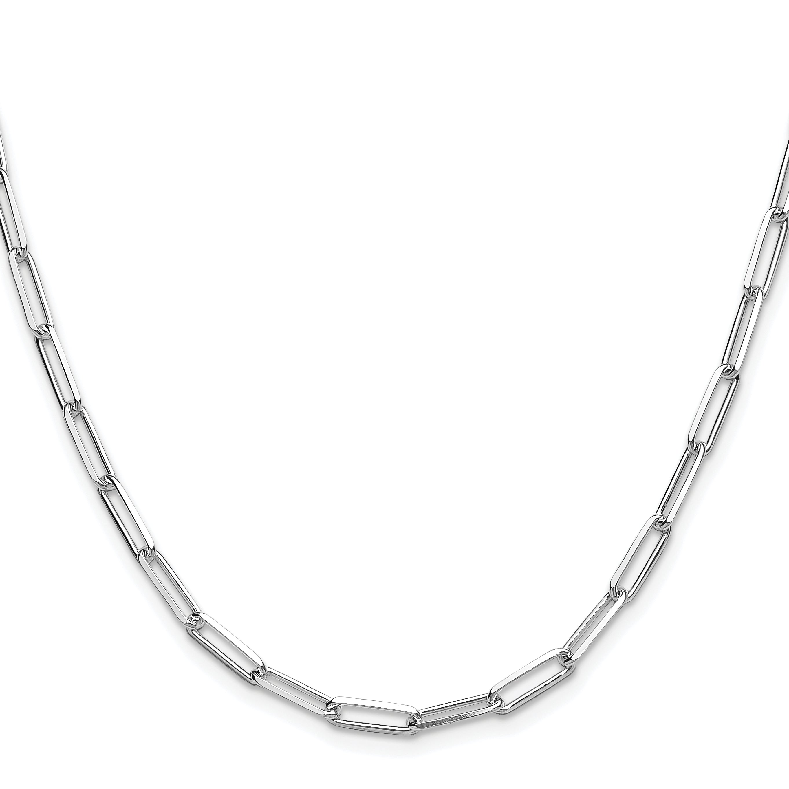 Sterling Silver Rhodium-plated 3.5mm D/C Paperclip Chain