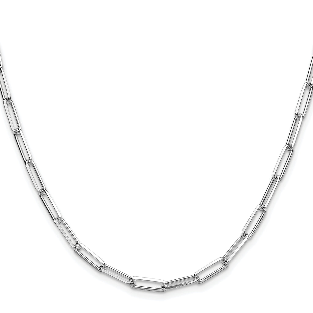 Sterling Silver Rhodium-plated 3.5mm D/C Paperclip Chain