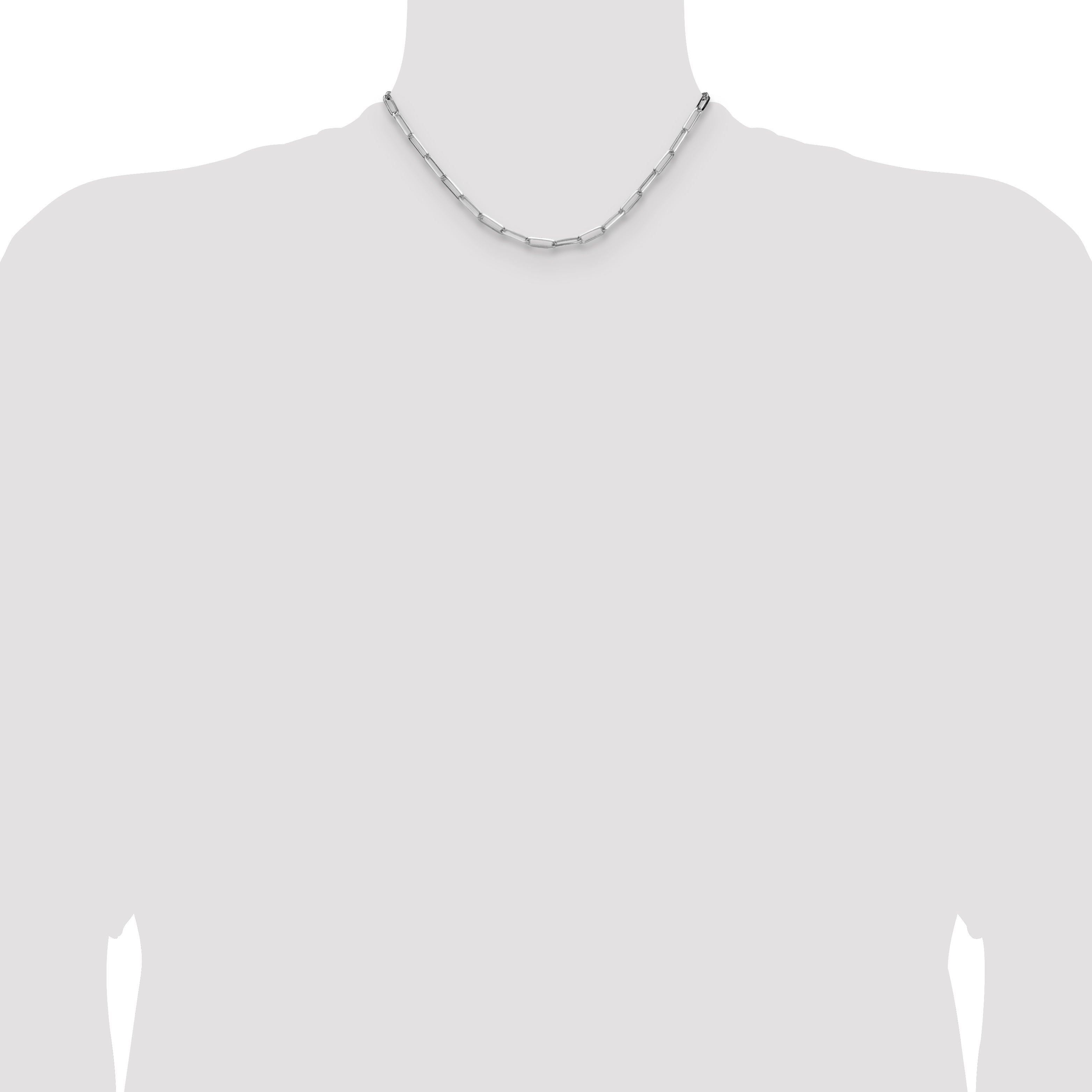 Sterling Silver Rhodium-plated 3.5mm D/C Paperclip Chain