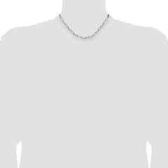 Sterling Silver Rhodium-plated 3.5mm D/C Paperclip Chain