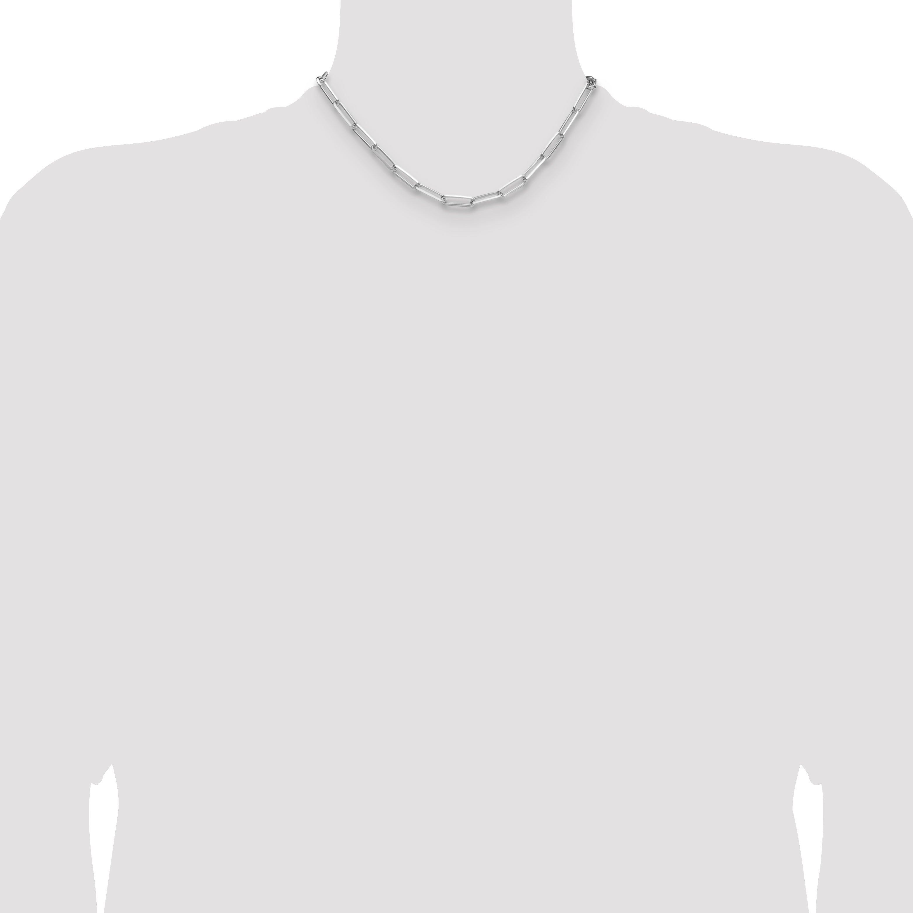 Sterling Silver 4.4mm D/C Paperclip Chain