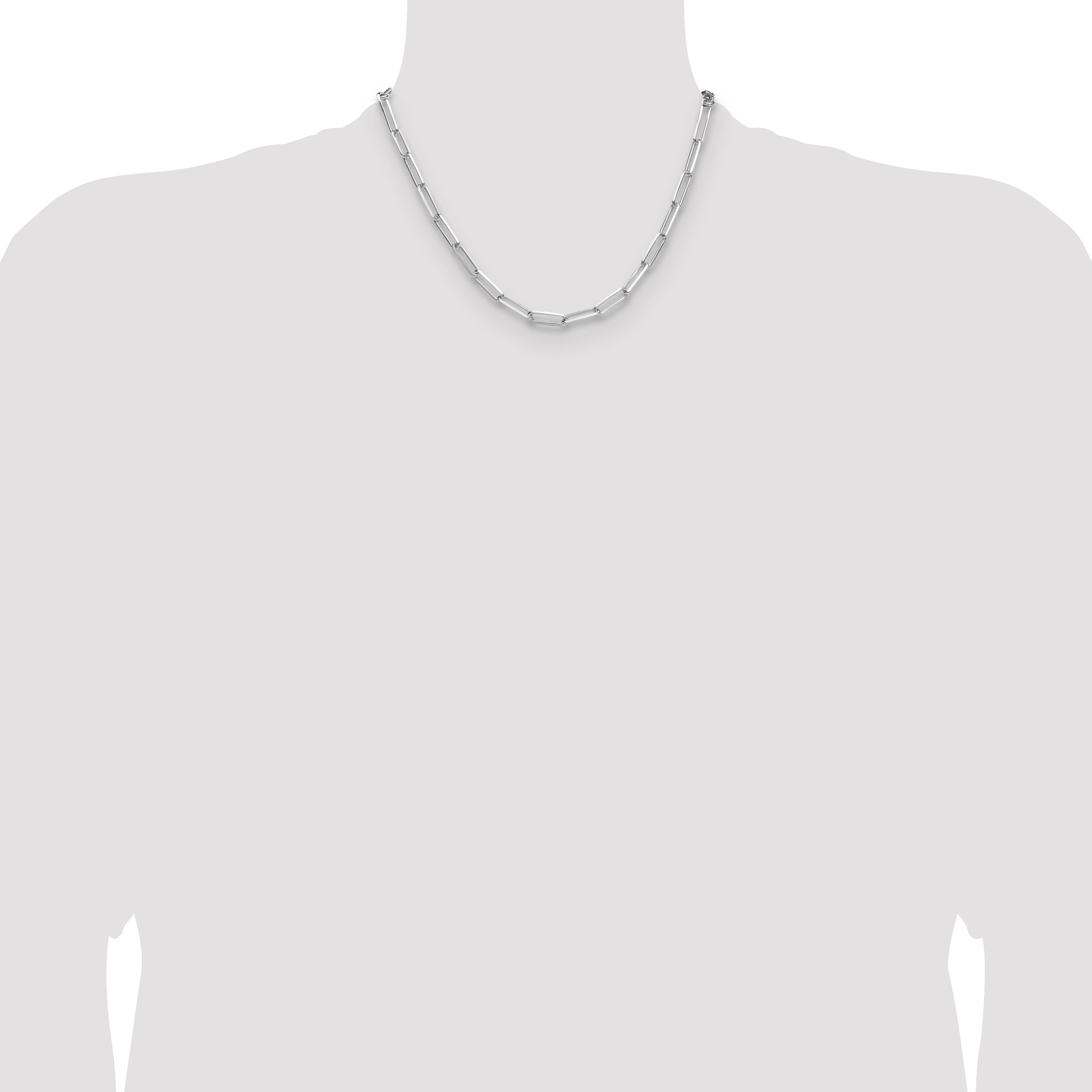 Sterling Silver 4.4mm D/C Paperclip Chain