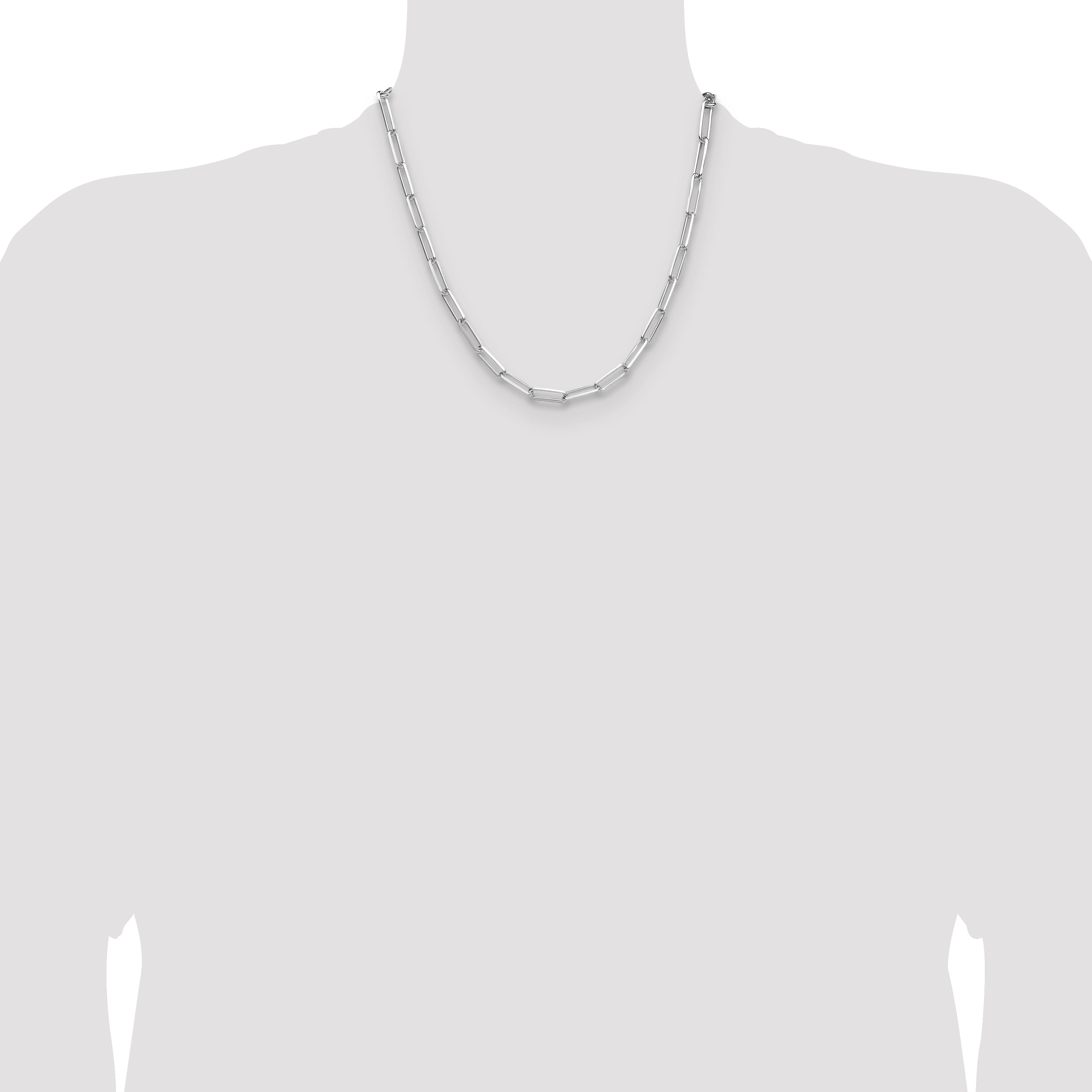 Sterling Silver 4.4mm D/C Paperclip Chain