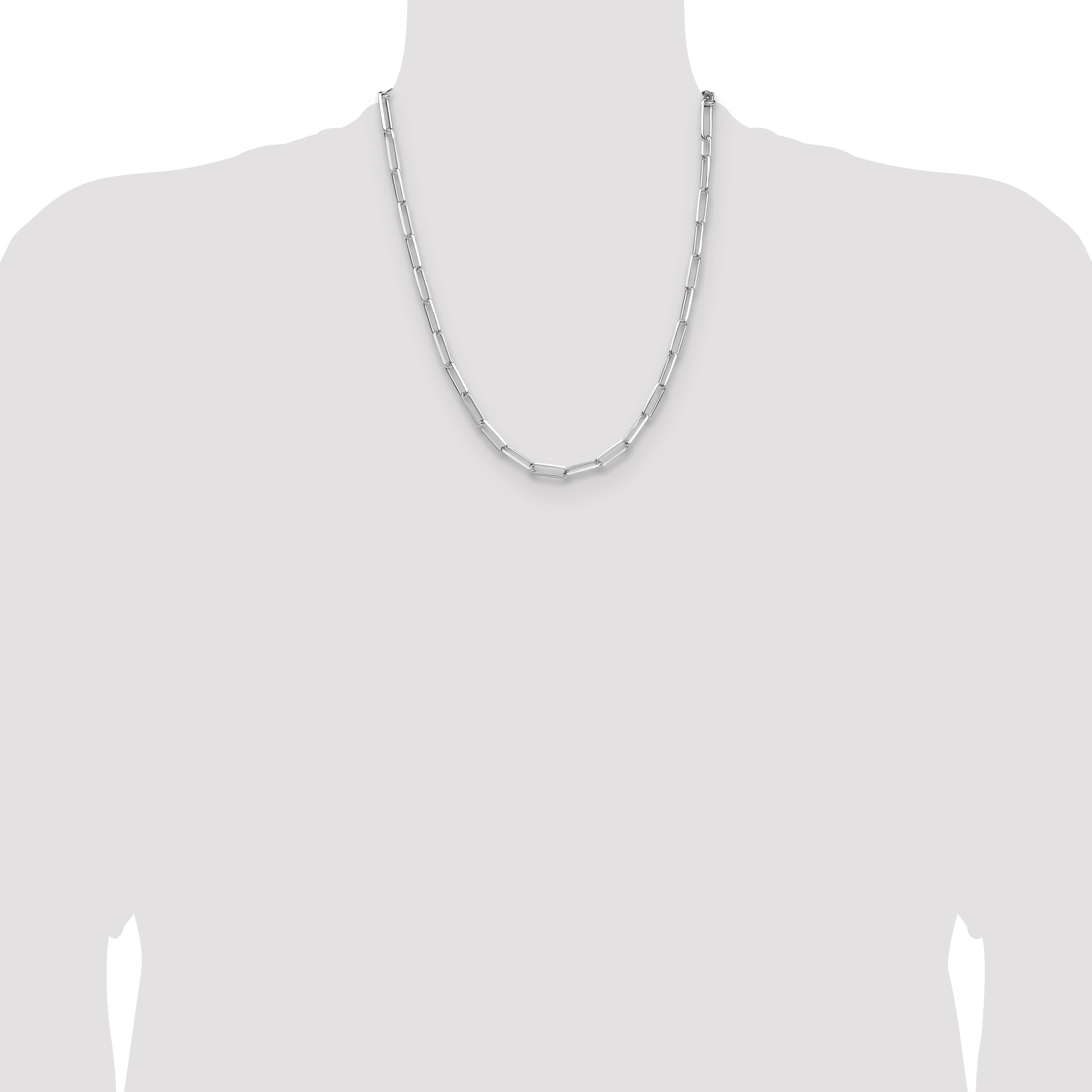 Sterling Silver 4.4mm D/C Paperclip Chain