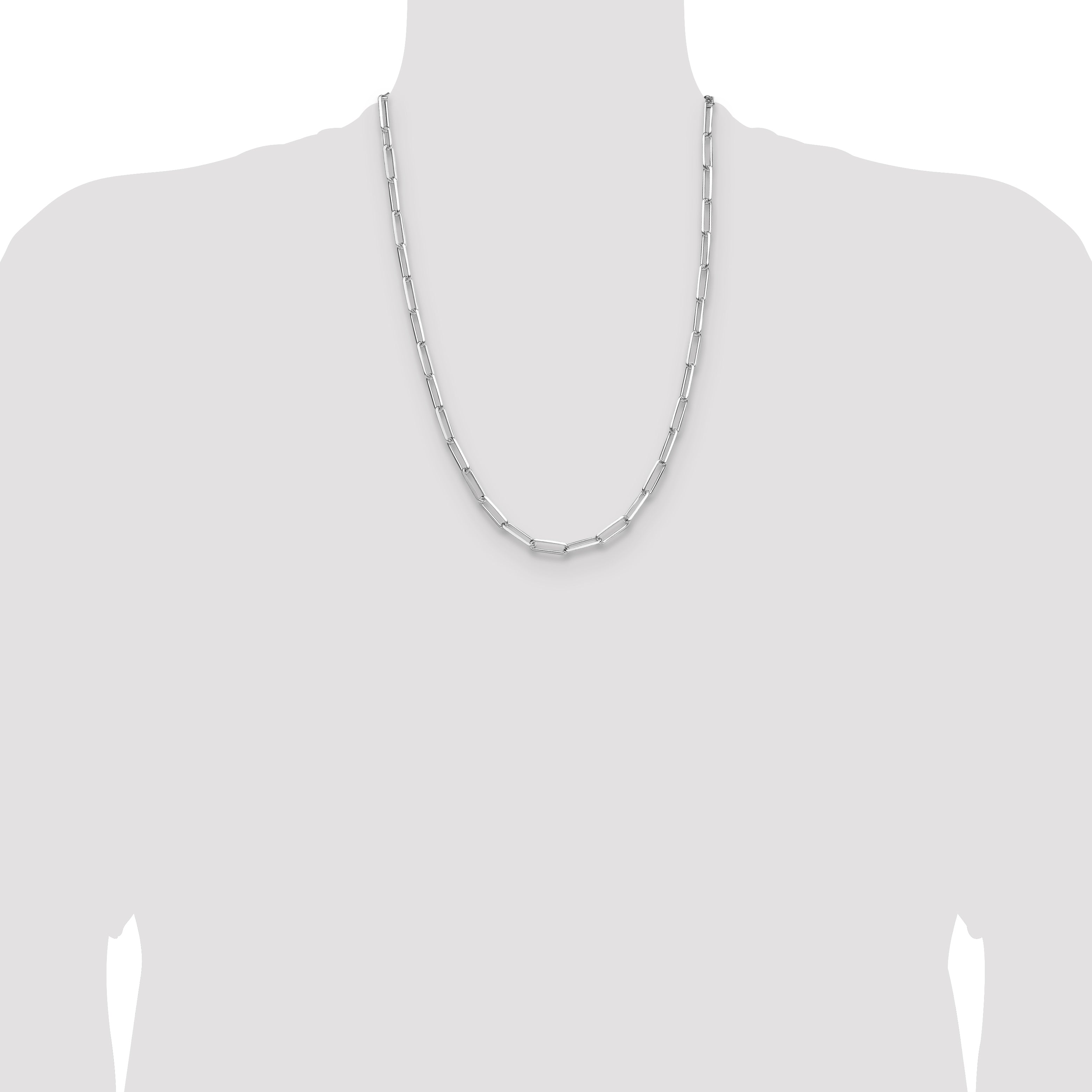 Sterling Silver 4.4mm D/C Paperclip Chain