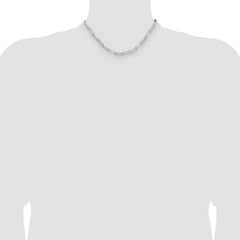 Sterling Silver Rhodium-plated 4.4mm D/C Paperclip Chain