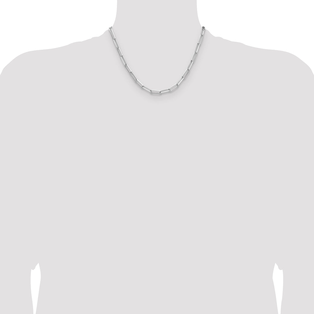 Sterling Silver Rhodium-plated 4.4mm D/C Paperclip Chain