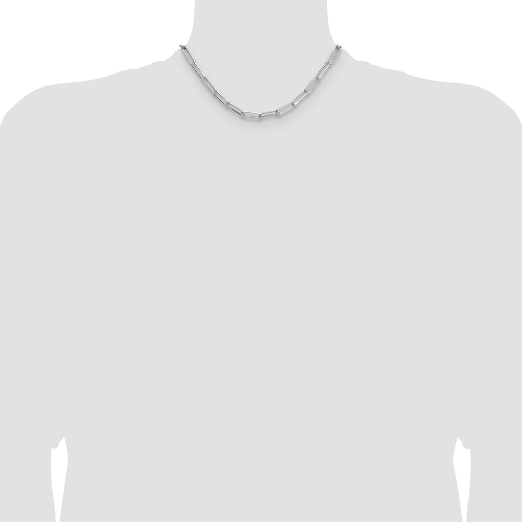 Sterling Silver Rhodium-plated 5.5mm D/C Paperclip Chain