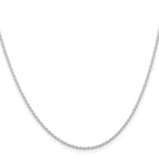 Sterling Silver Rhodium-plated 1.3mm Solid Rope Chain