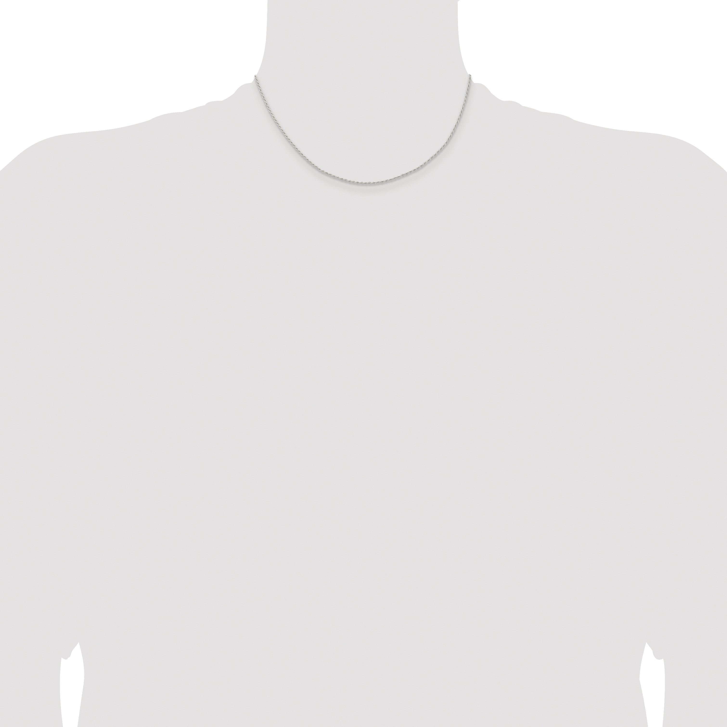 Sterling Silver Rhodium-plated 1.3mm Solid Rope Chain