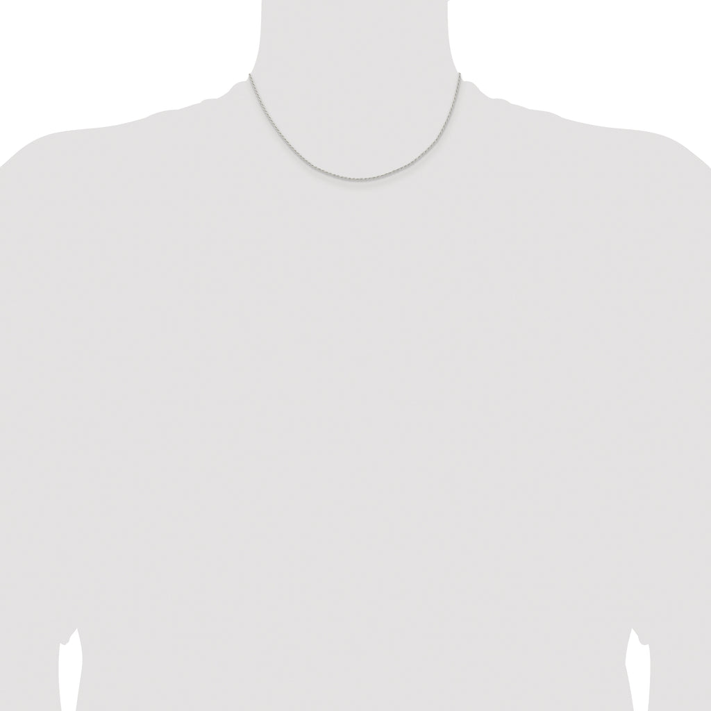Sterling Silver Rhodium-plated 1.3mm Solid Rope Chain
