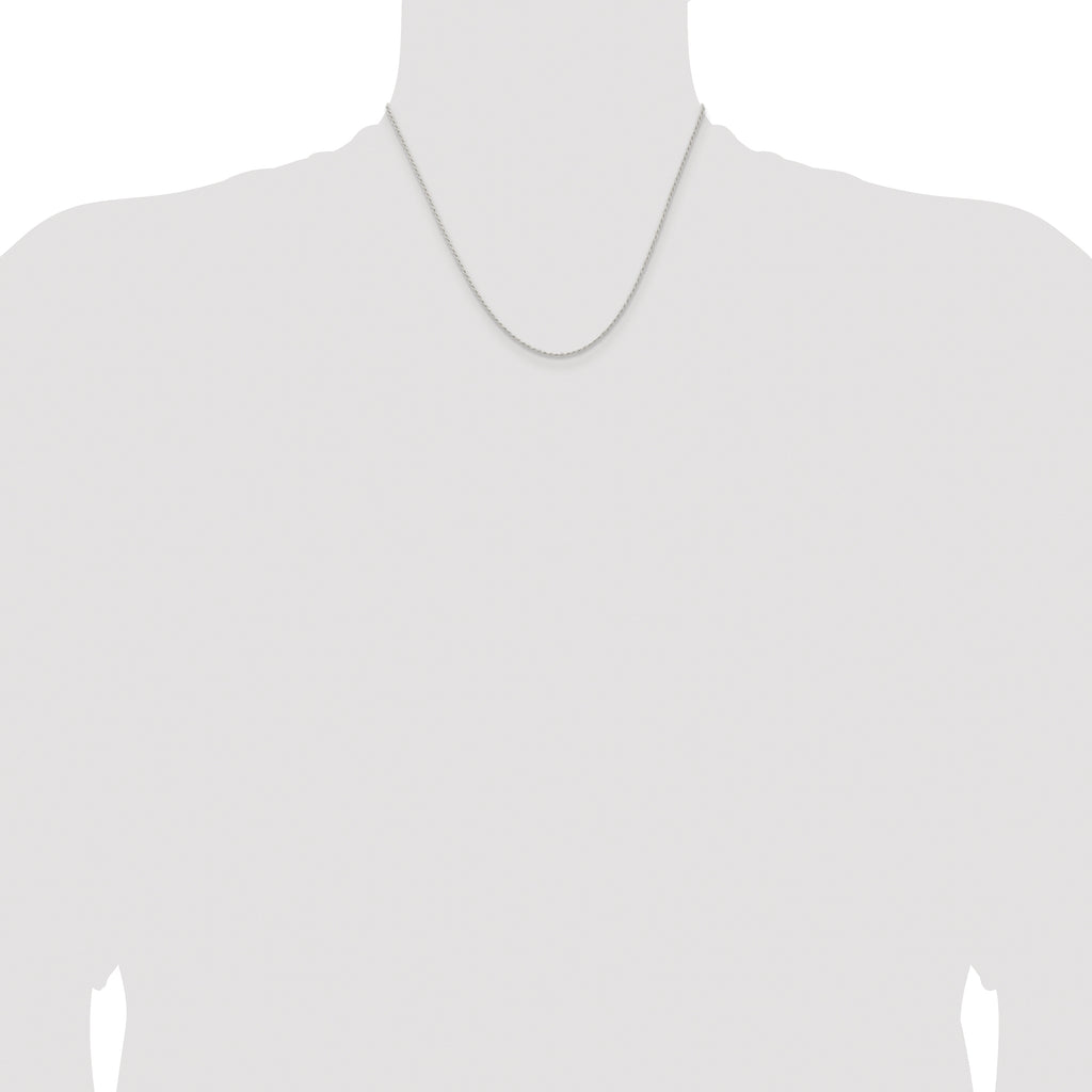 Sterling Silver Rhodium-plated 1.3mm Solid Rope Chain