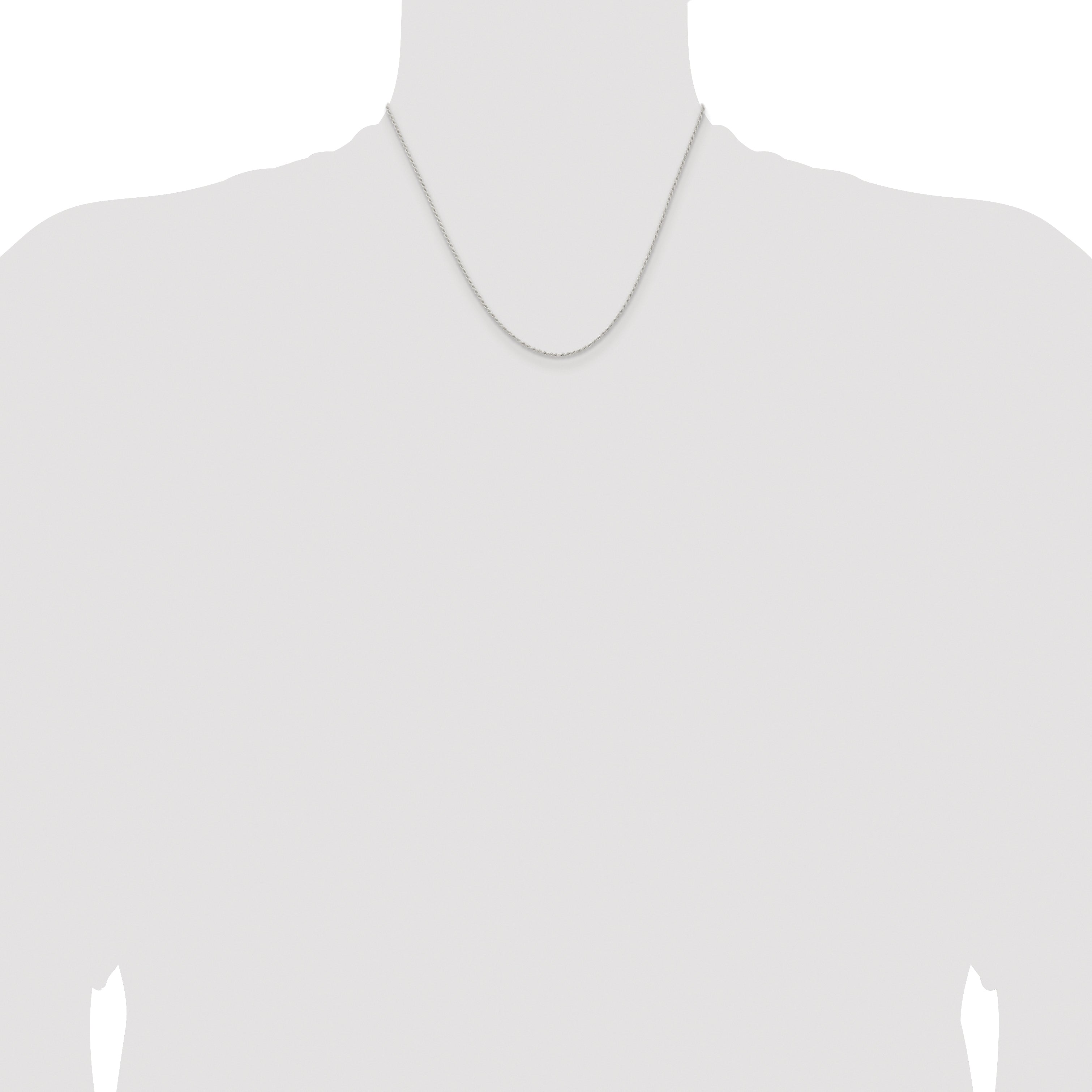 Sterling Silver Rhodium-plated 1.3mm Solid Rope Chain