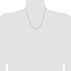 Sterling Silver Rhodium-plated 1.3mm Solid Rope Chain