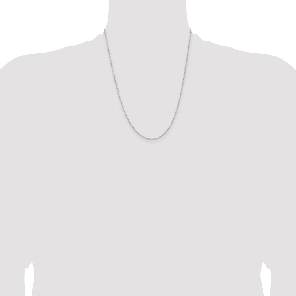 Sterling Silver Rhodium-plated 1.3mm Solid Rope Chain