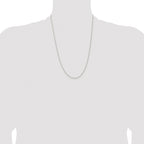 Sterling Silver Rhodium-plated 1.3mm Solid Rope Chain