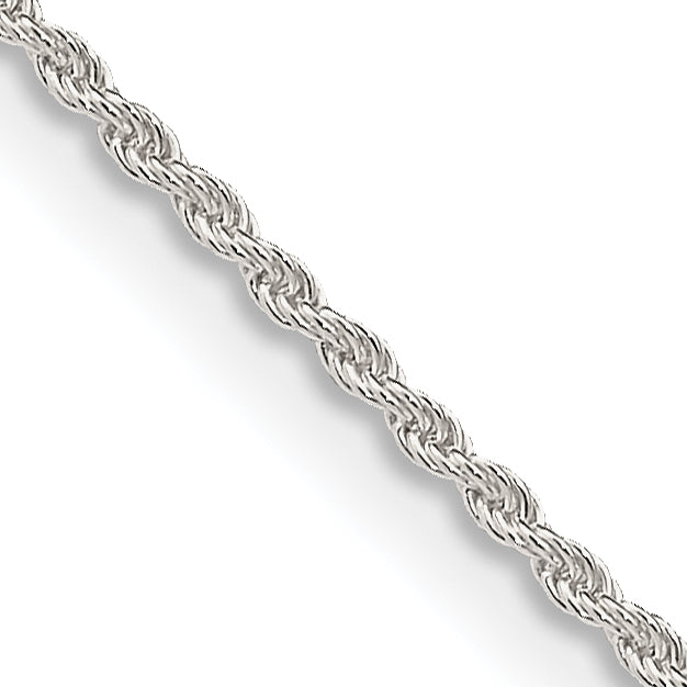 Solid Rope Chain Necklace in Sterling Silver, 1.3mm - Sophia Jewelers