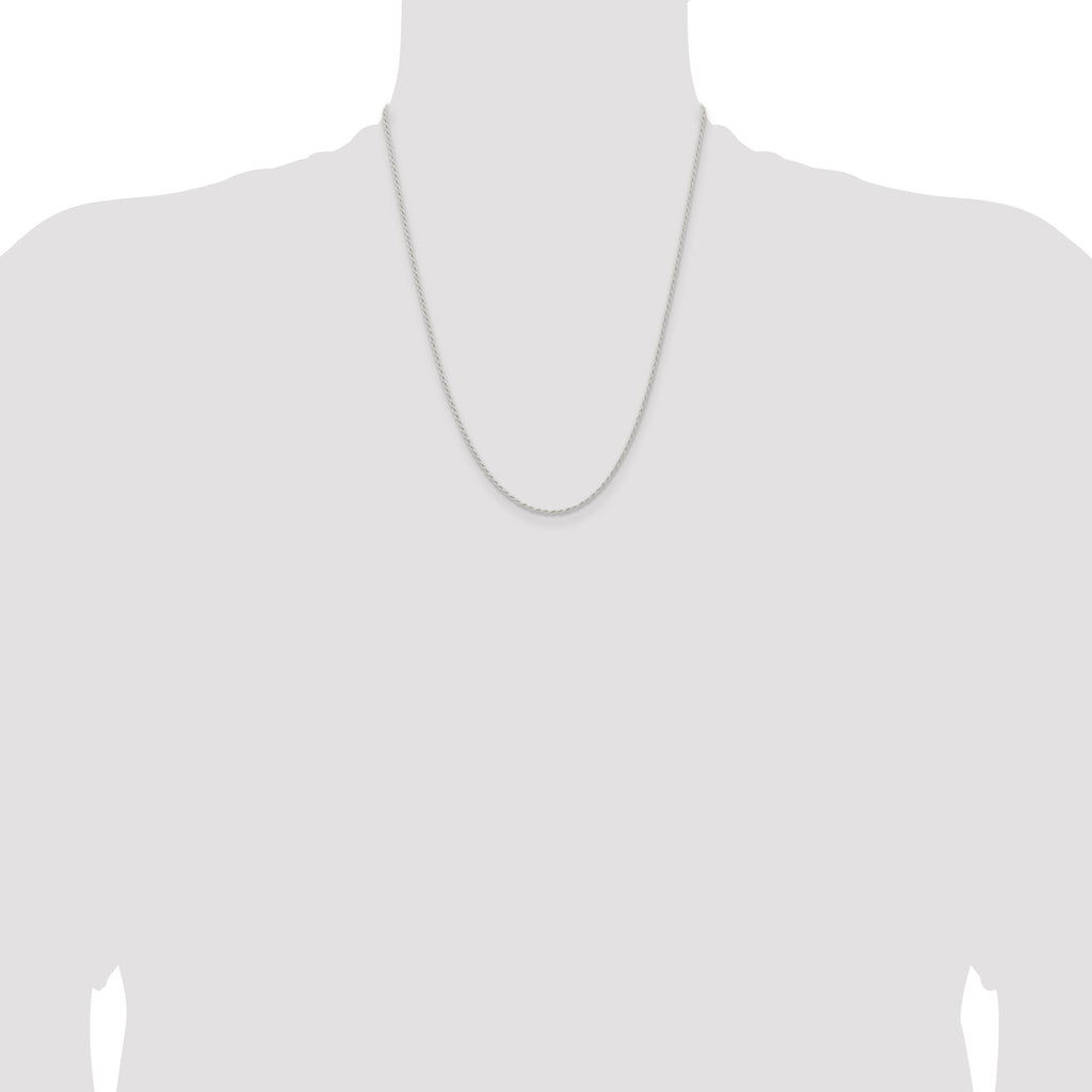 Sterling Silver Rope Chain Necklace 1.5mm