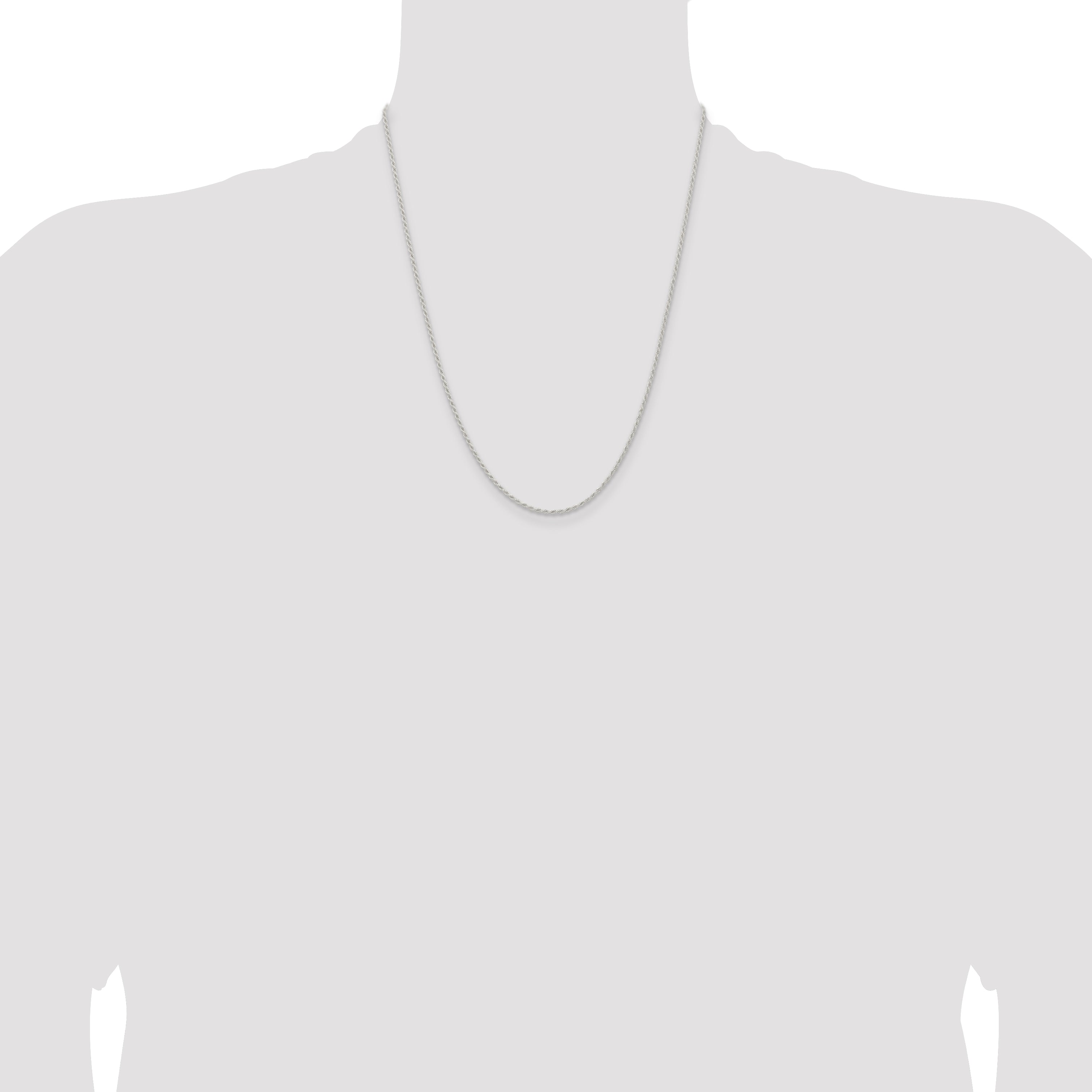 Sterling Silver Rope Chain Necklace 1.5mm