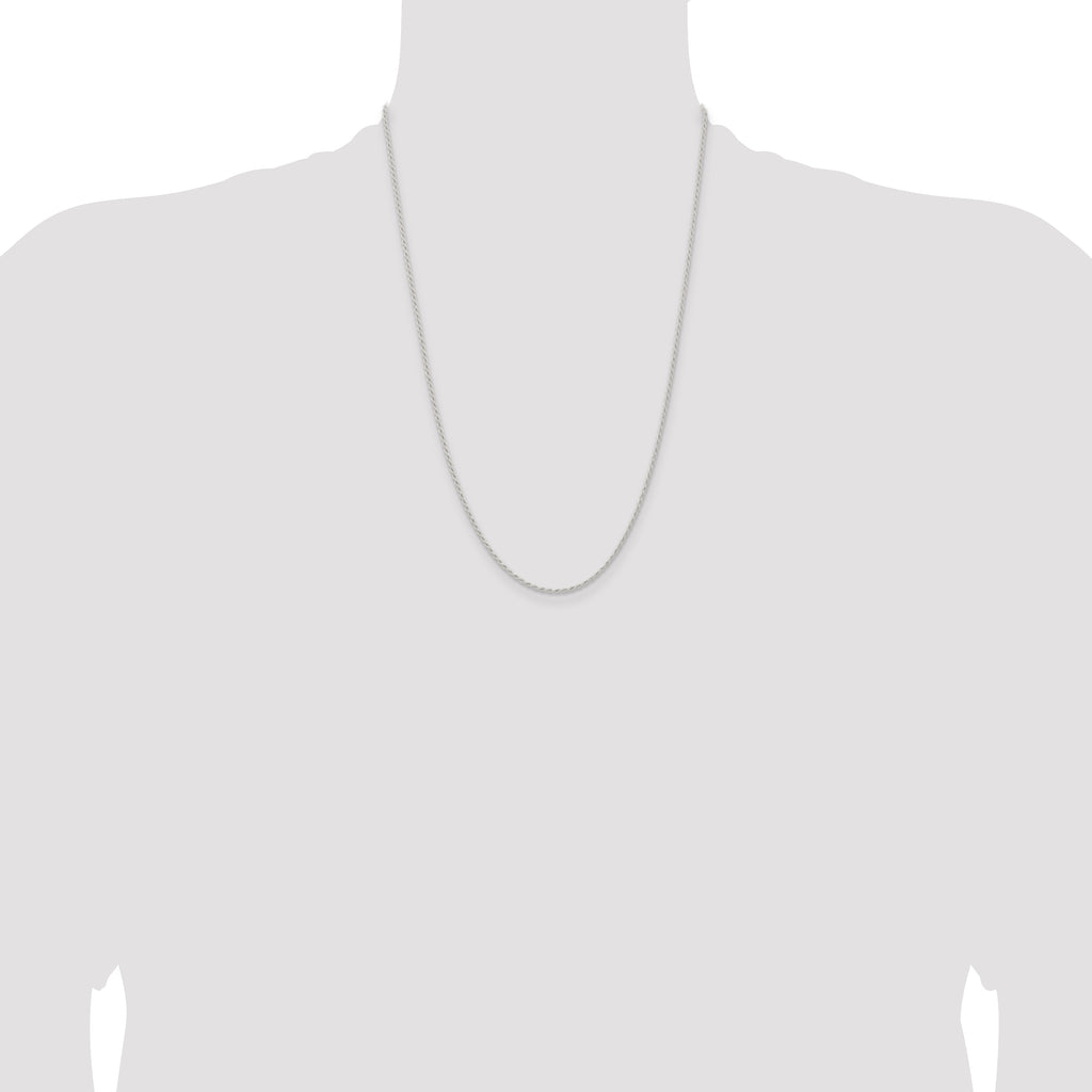 Sterling Silver 1.5mm Solid Rope Chain Anklet