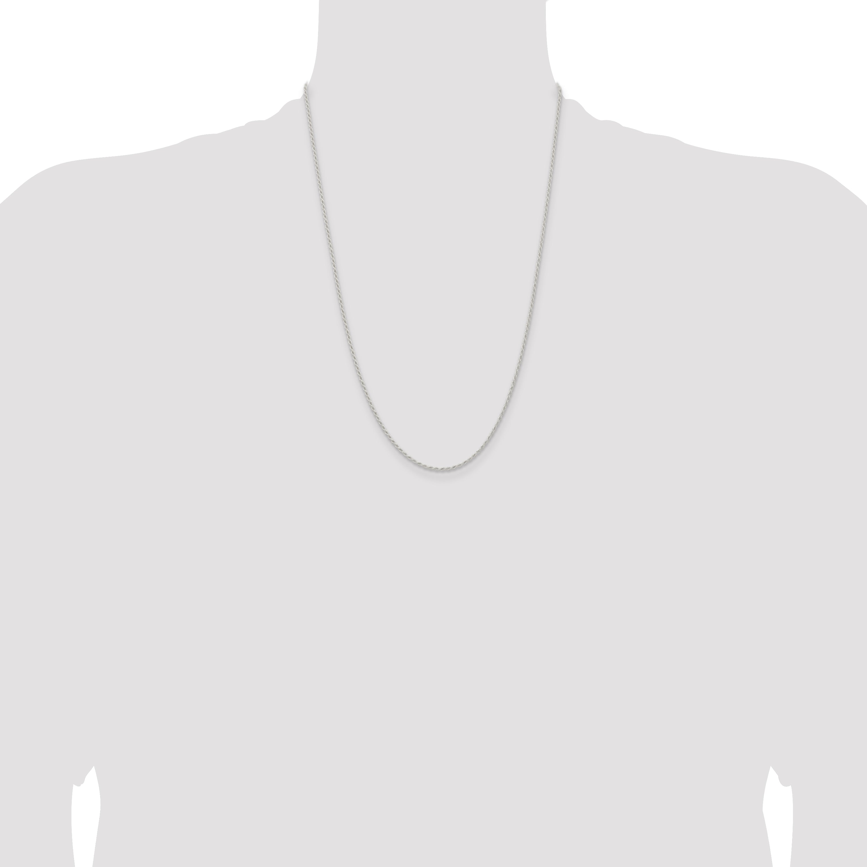 Sterling Silver 1.5mm Solid Rope Chain Anklet