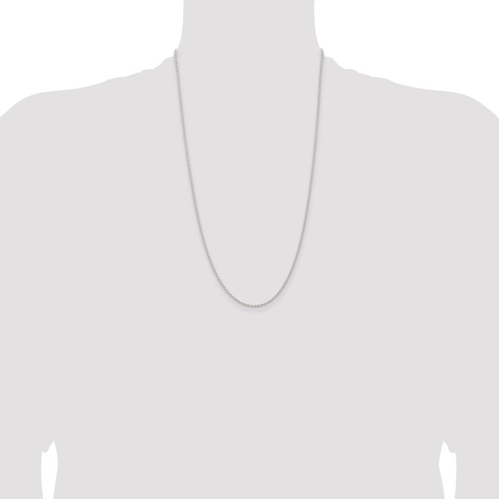 Sterling Silver 1.5mm Solid Rope Chain Anklet