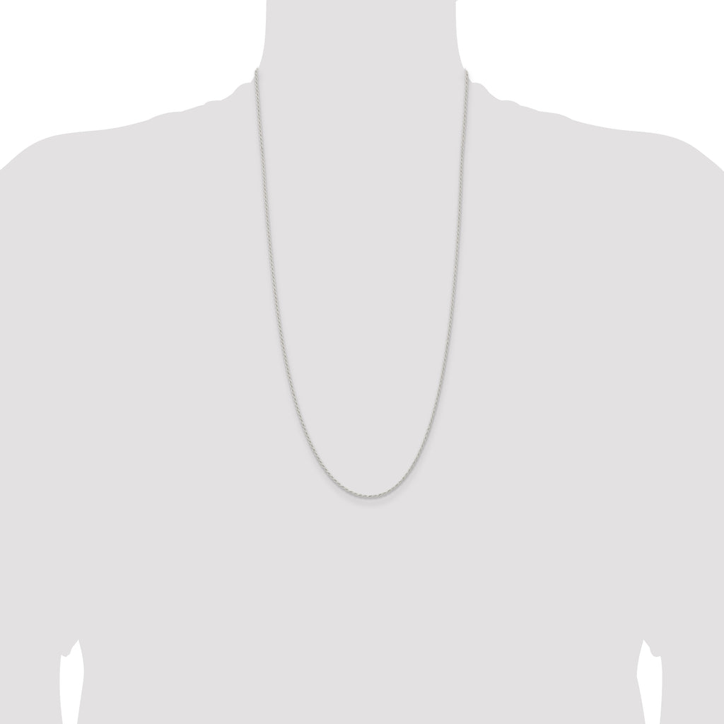 Sterling Silver 1.5mm Solid Rope Chain Anklet