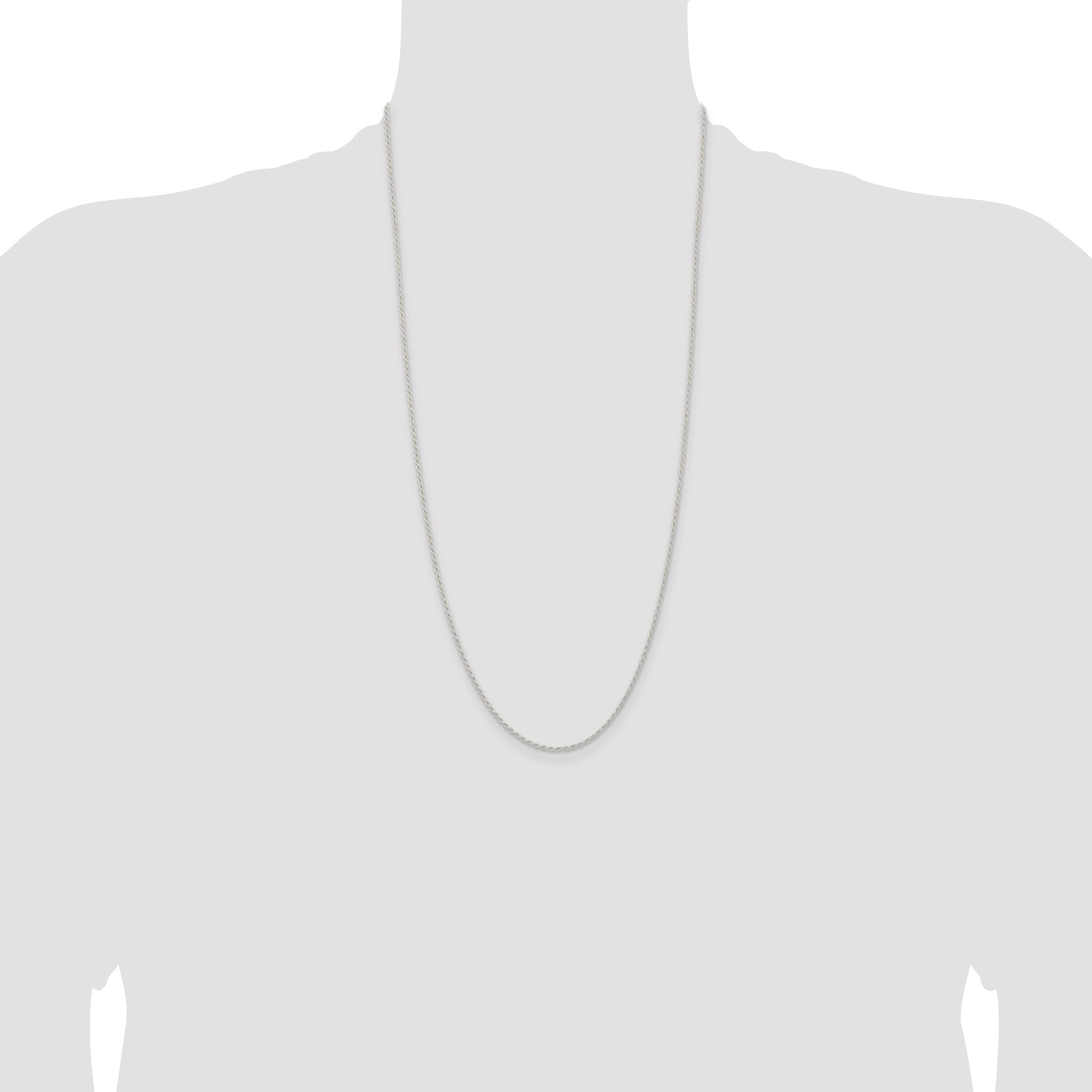 Sterling Silver 1.5mm Solid Rope Chain Anklet