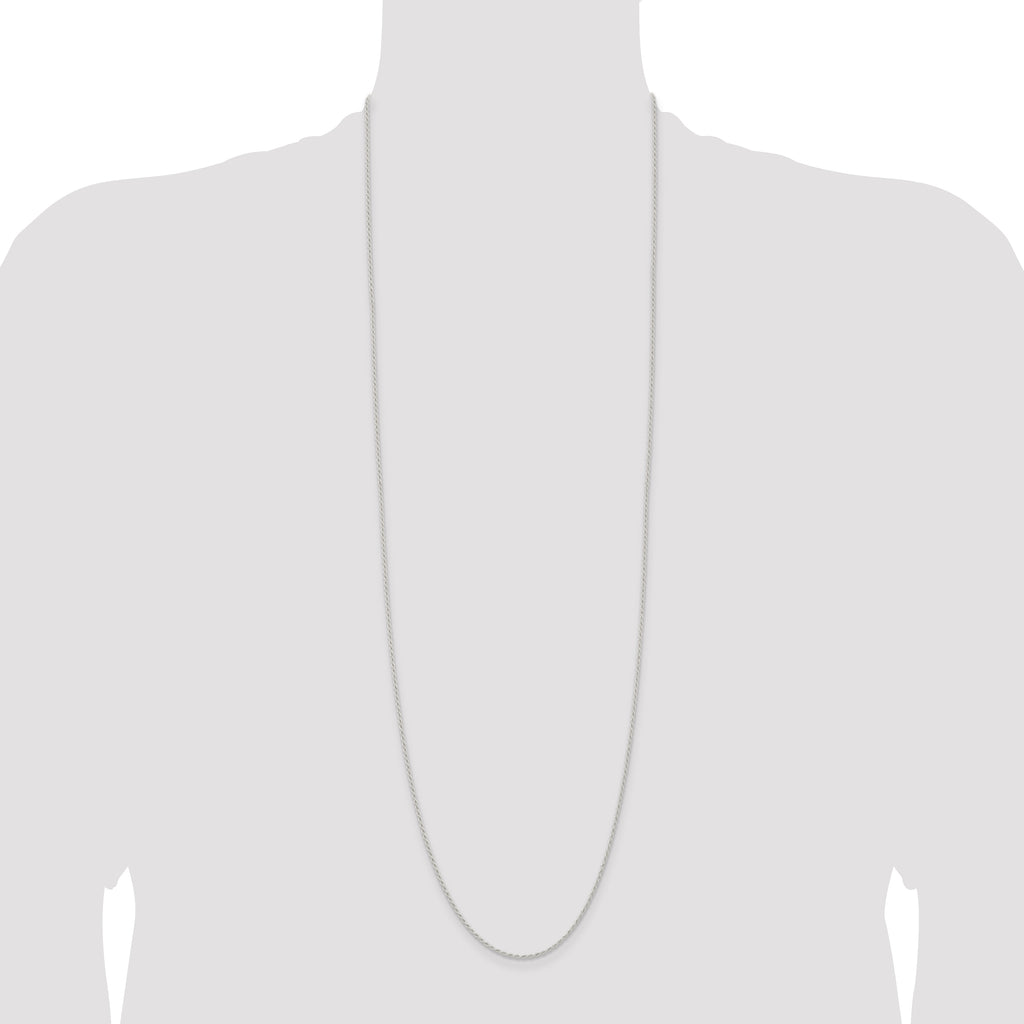 Sterling Silver 1.5mm Solid Rope Chain Anklet