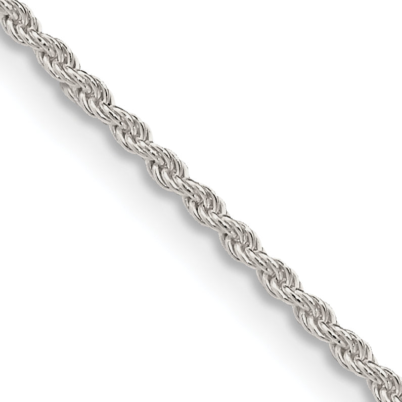 Sterling Silver 1.5mm Solid Rope Chain Anklet