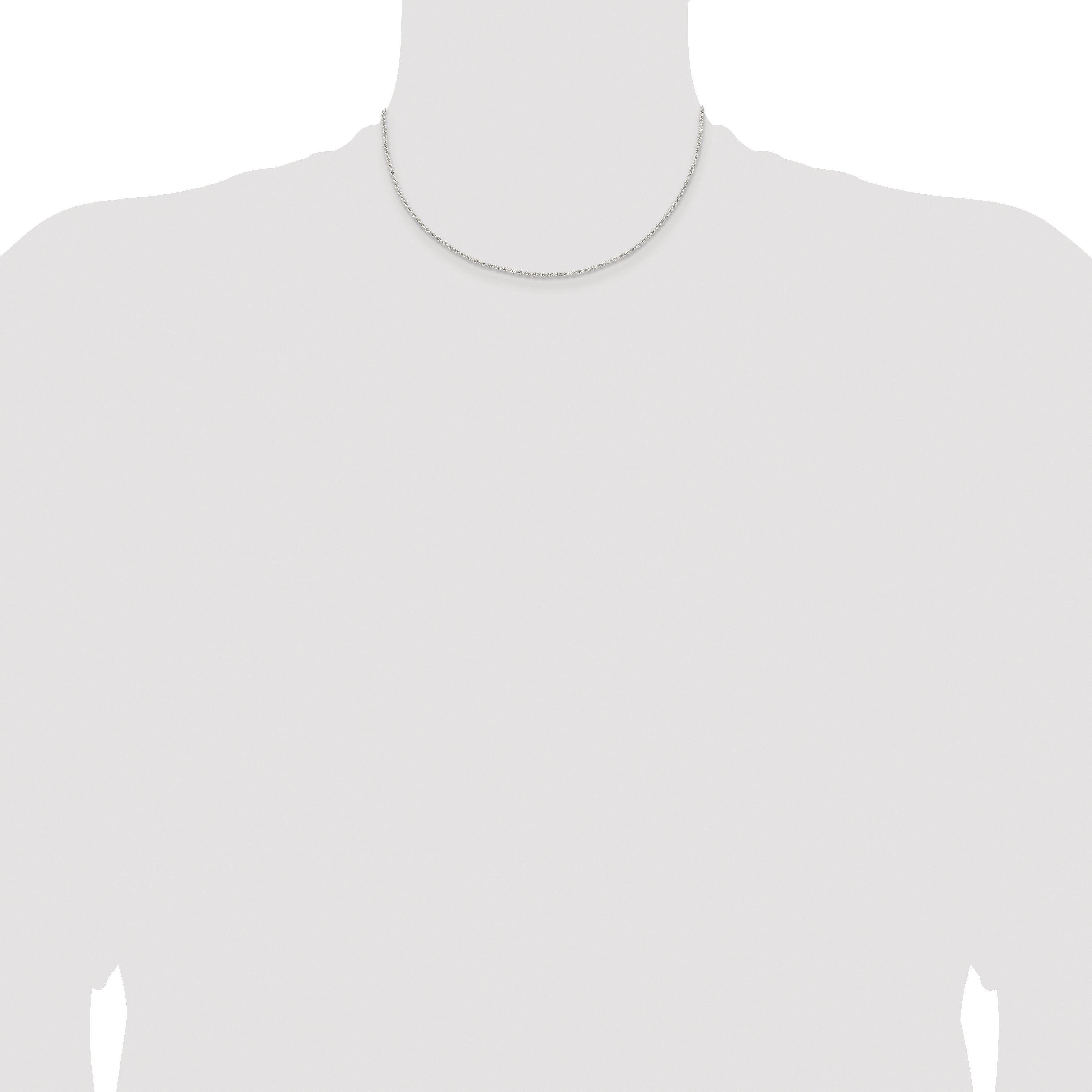 Sterling Silver Rhodium-plated 1.5mm Solid Rope Chain