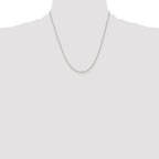 Sterling Silver Rhodium-plated 1.5mm Solid Rope Chain