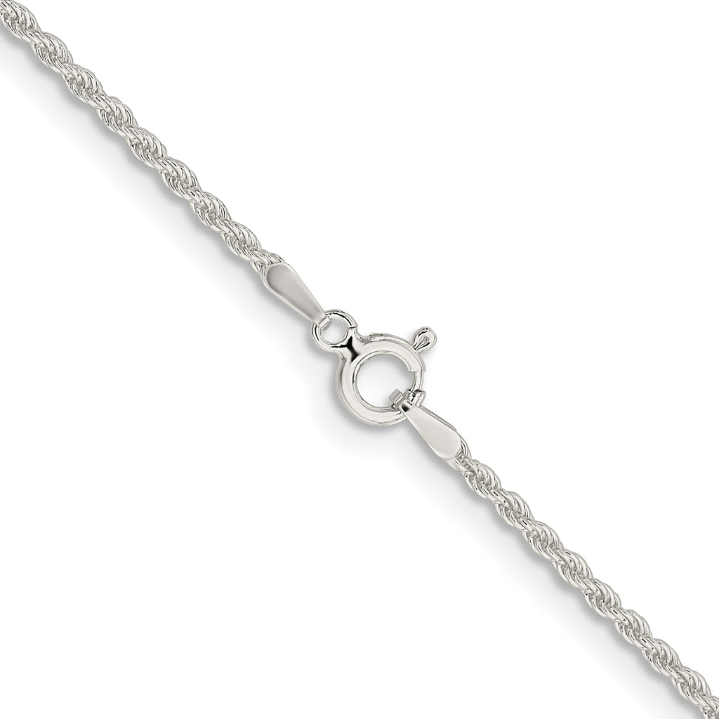 Sterling Silver 1.8mm Solid Rope Chain Anklet