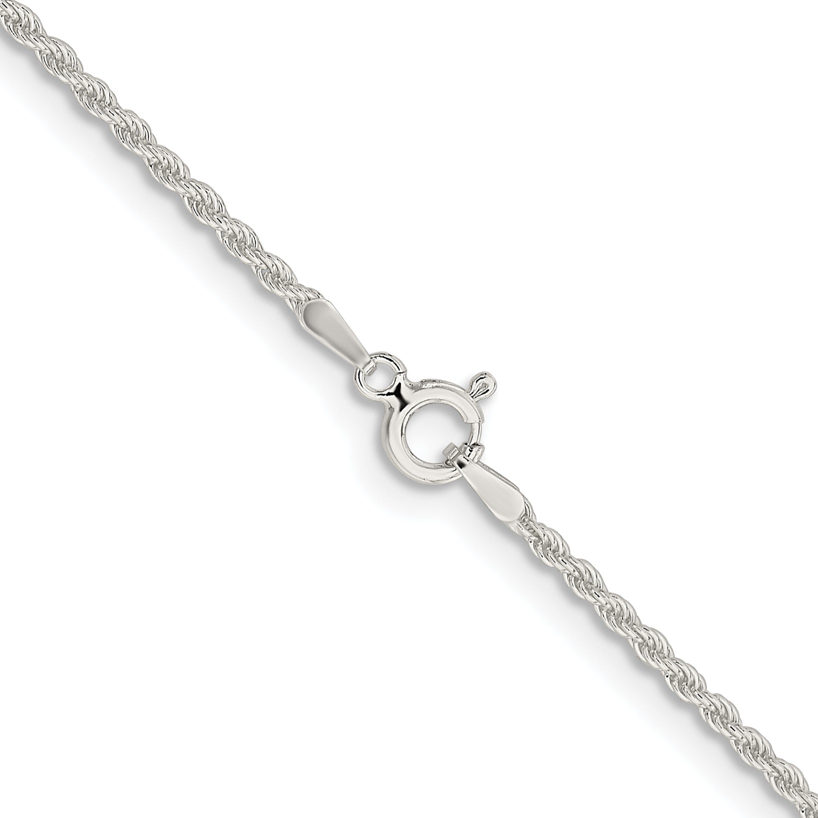 Sterling Silver 1.8mm Solid Rope Chain Anklet