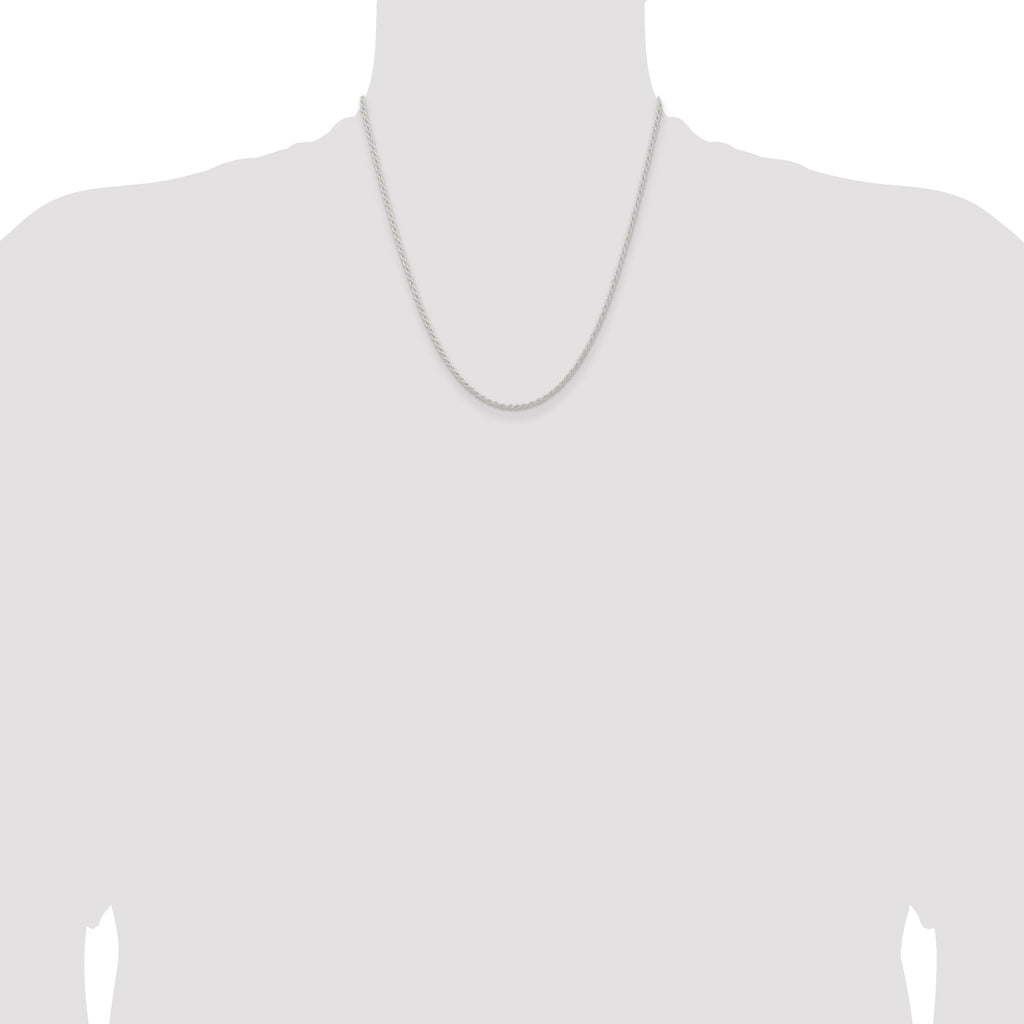Sterling Silver Rope Chain Necklace 1.8mm