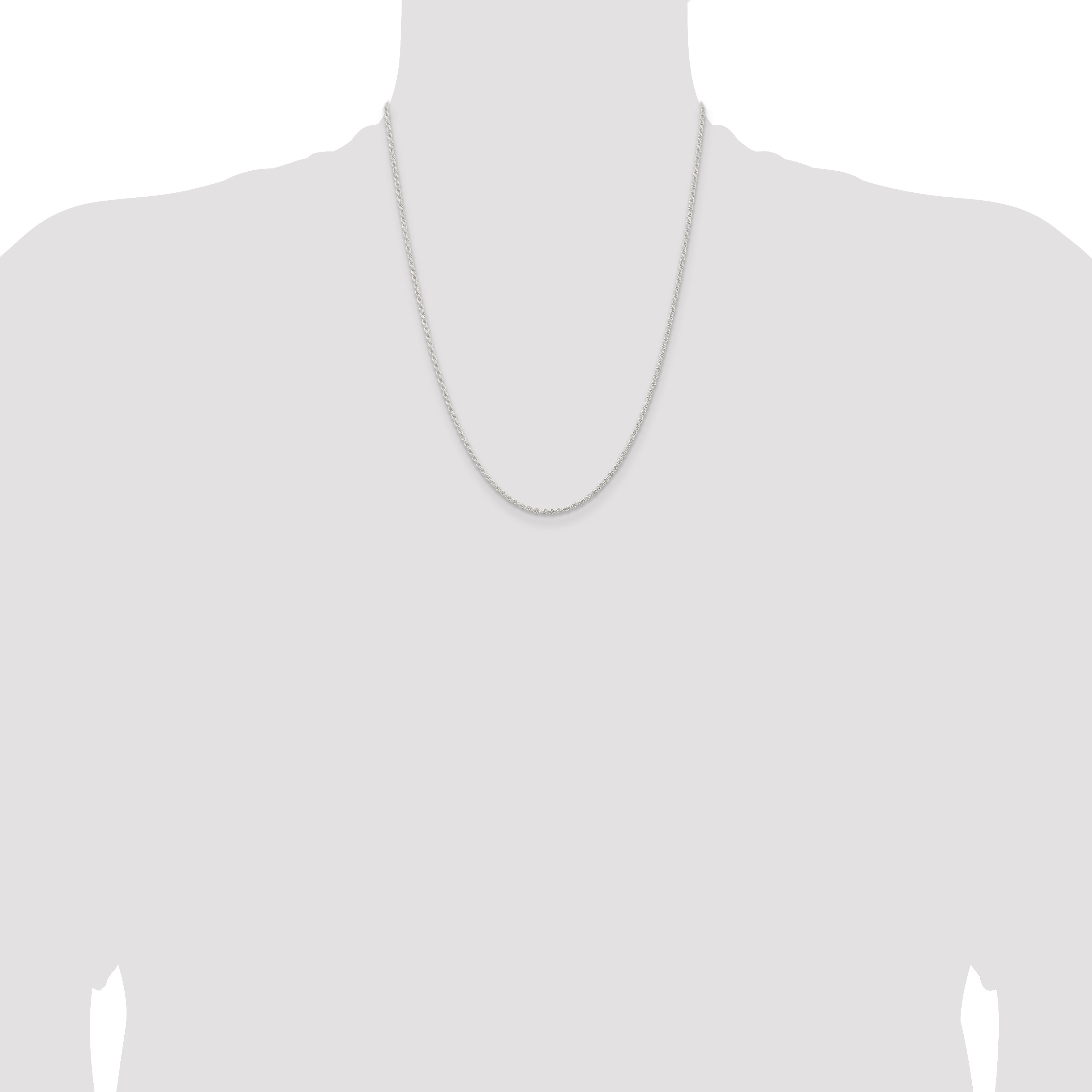 Sterling Silver 1.8mm Solid Rope Chain Anklet