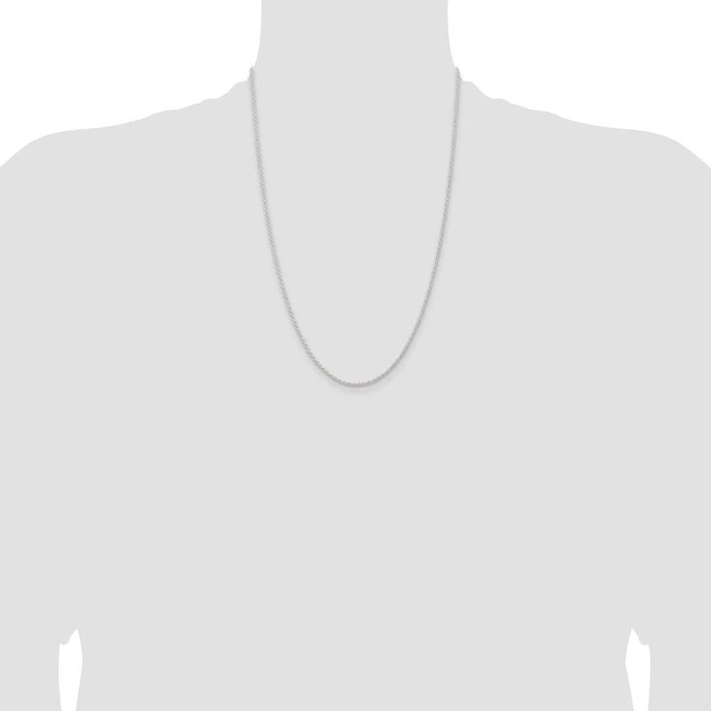 Sterling Silver 1.8mm Solid Rope Chain Anklet