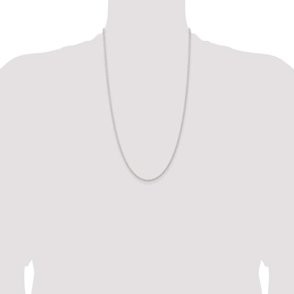 Sterling Silver 1.8mm Solid Rope Chain Anklet